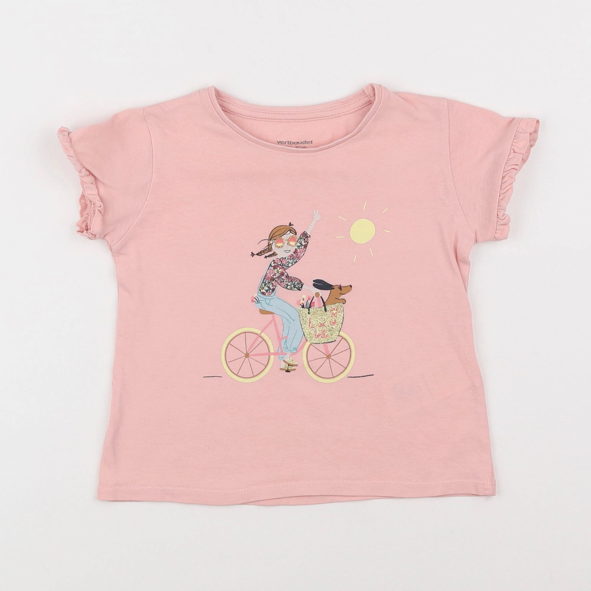 Vertbaudet - tee-shirt rose - 3 ans