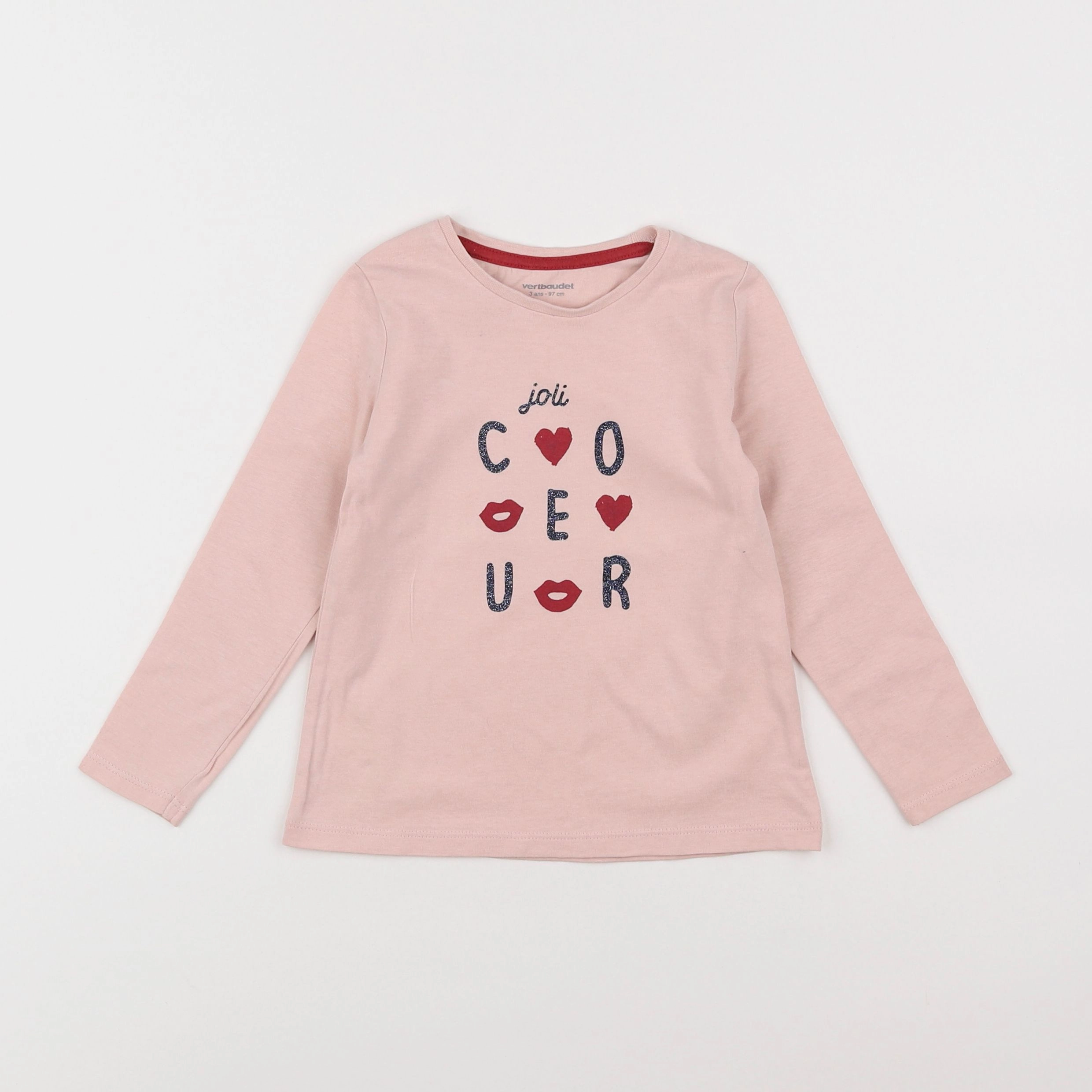 Vertbaudet - tee-shirt rose - 3 ans