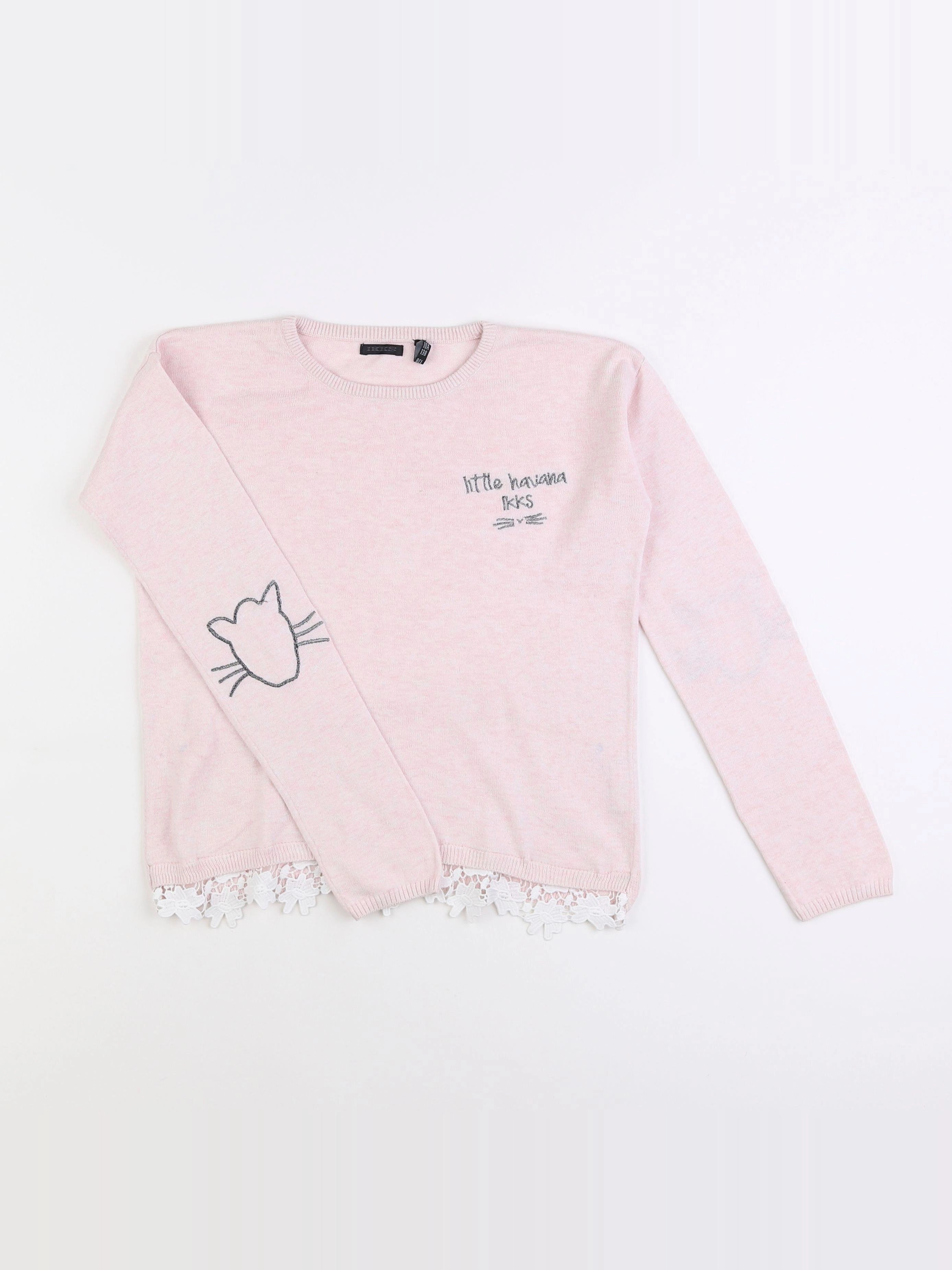 IKKS - pull rose - 10 ans
