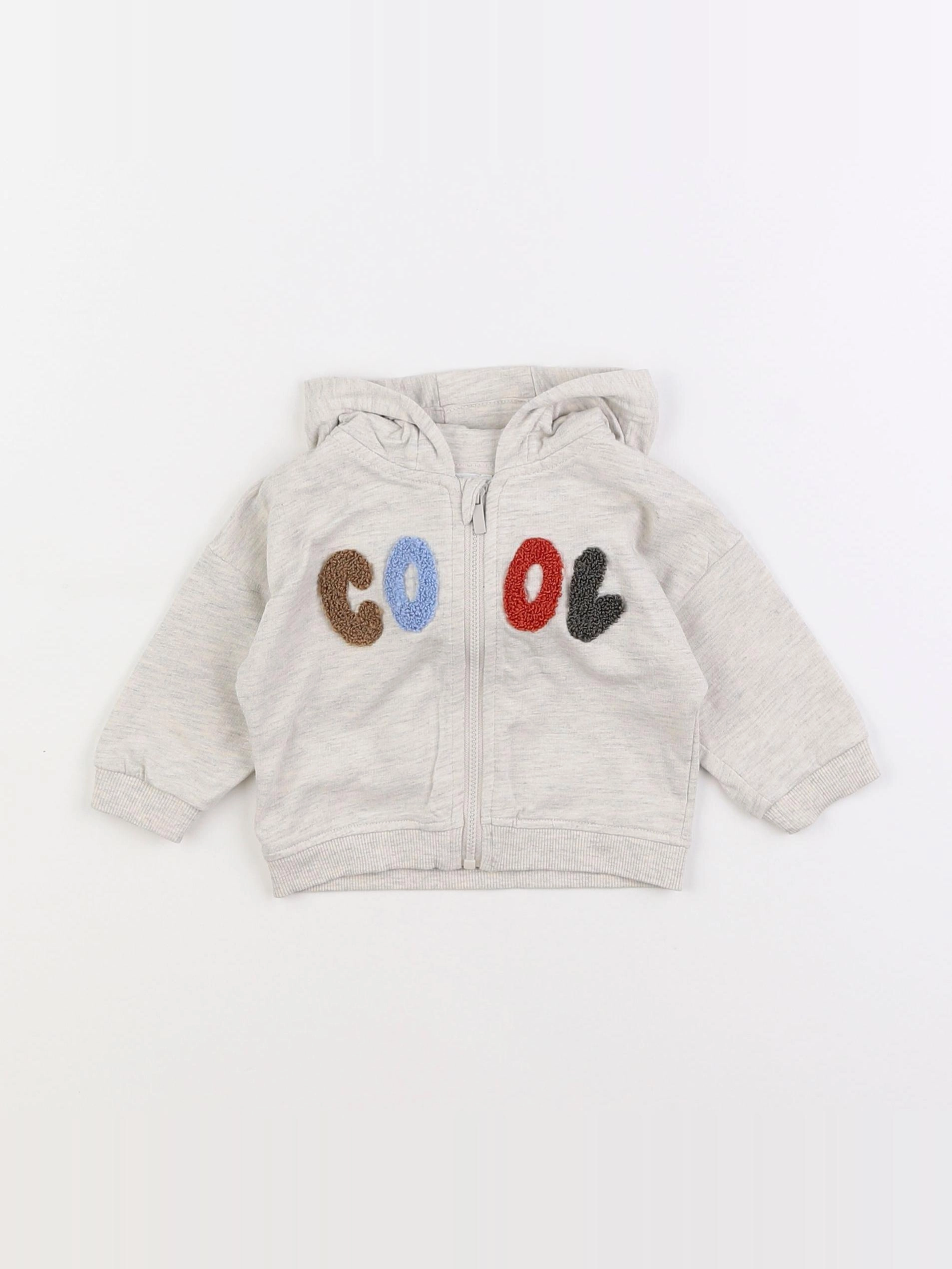 Vertbaudet - sweat gris - 3 mois
