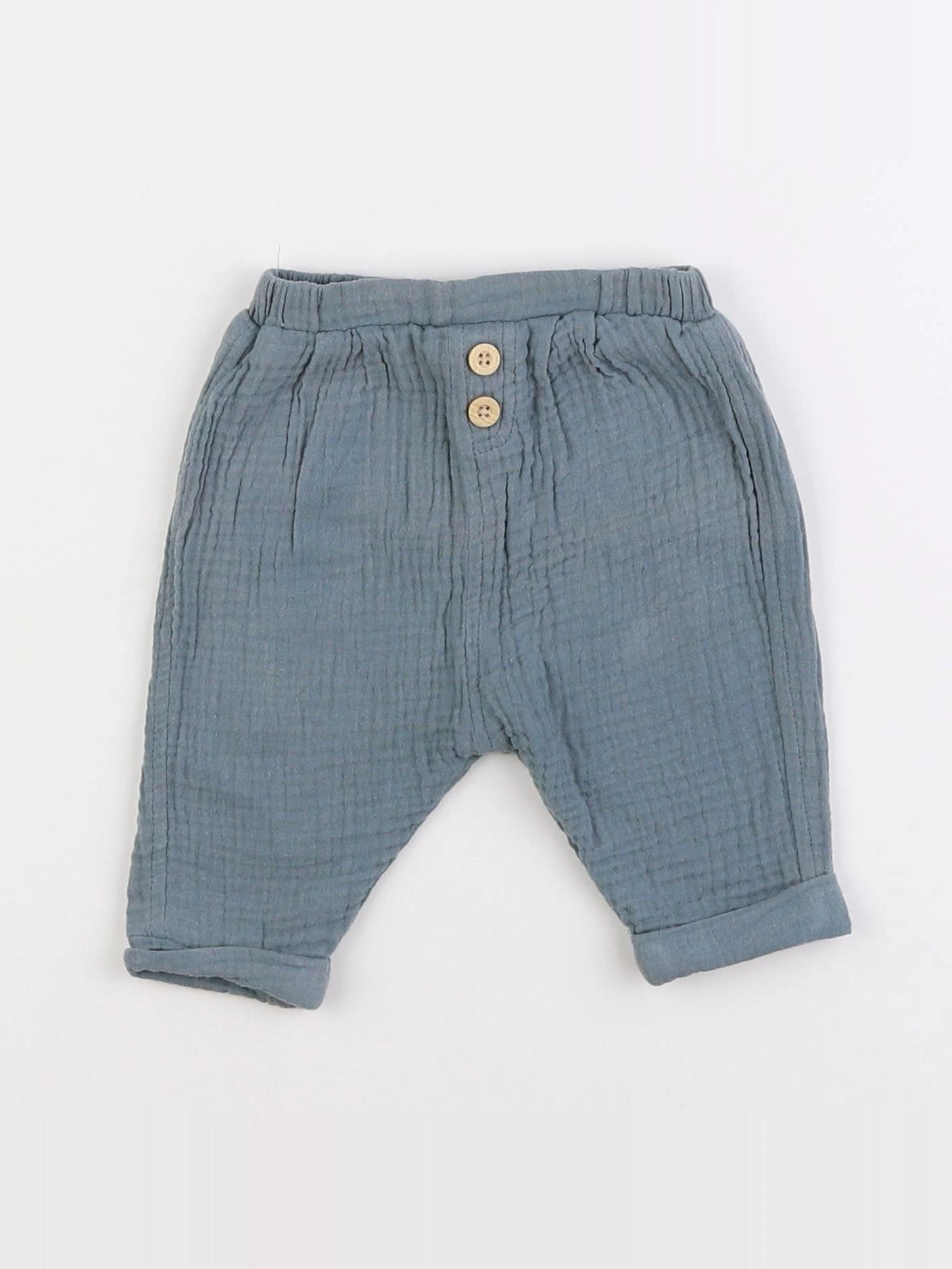 Vertbaudet - pantalon bleu - 3 mois