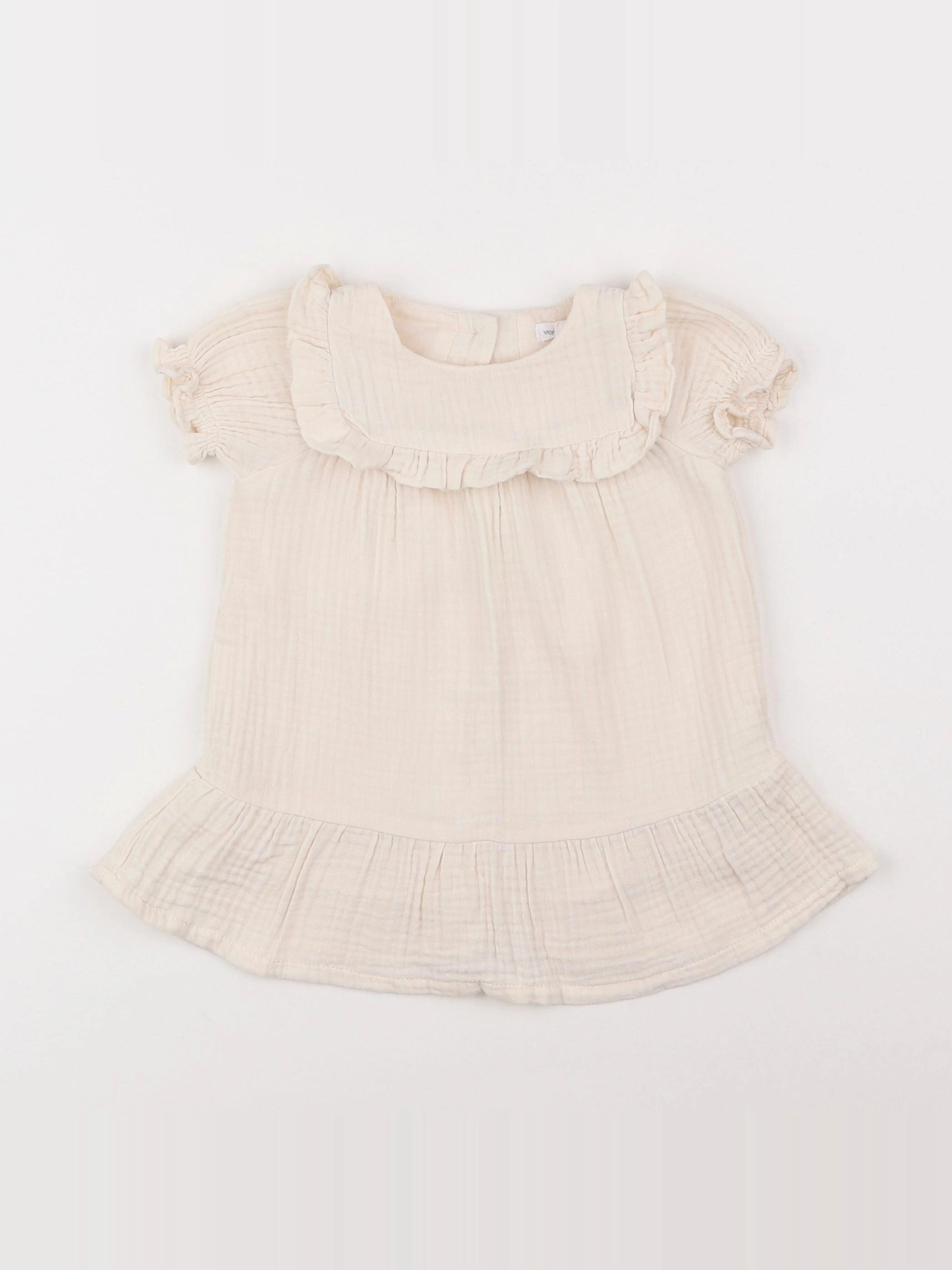Vertbaudet - robe beige - 9 mois