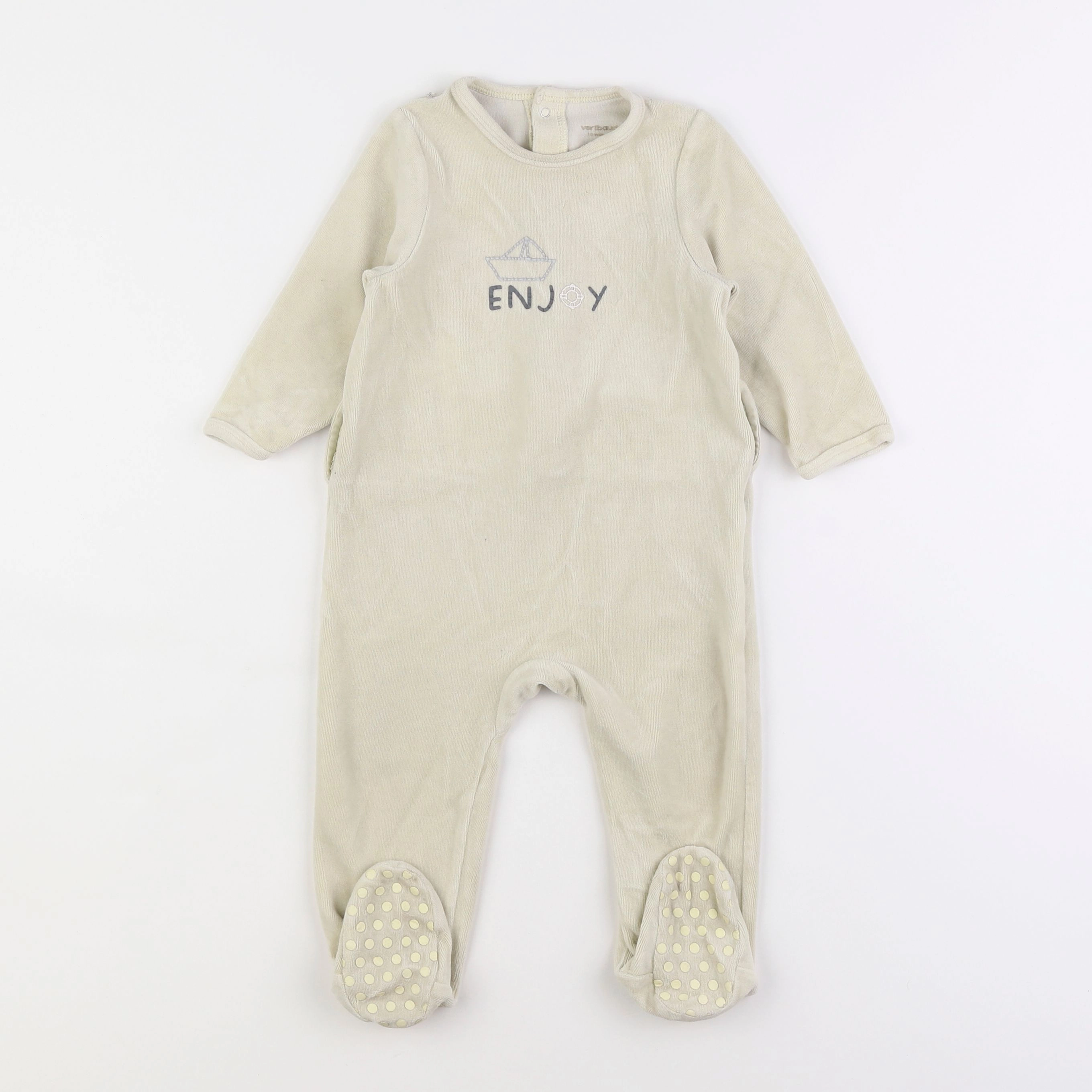 Vertbaudet - pyjama velours blanc - 18 mois