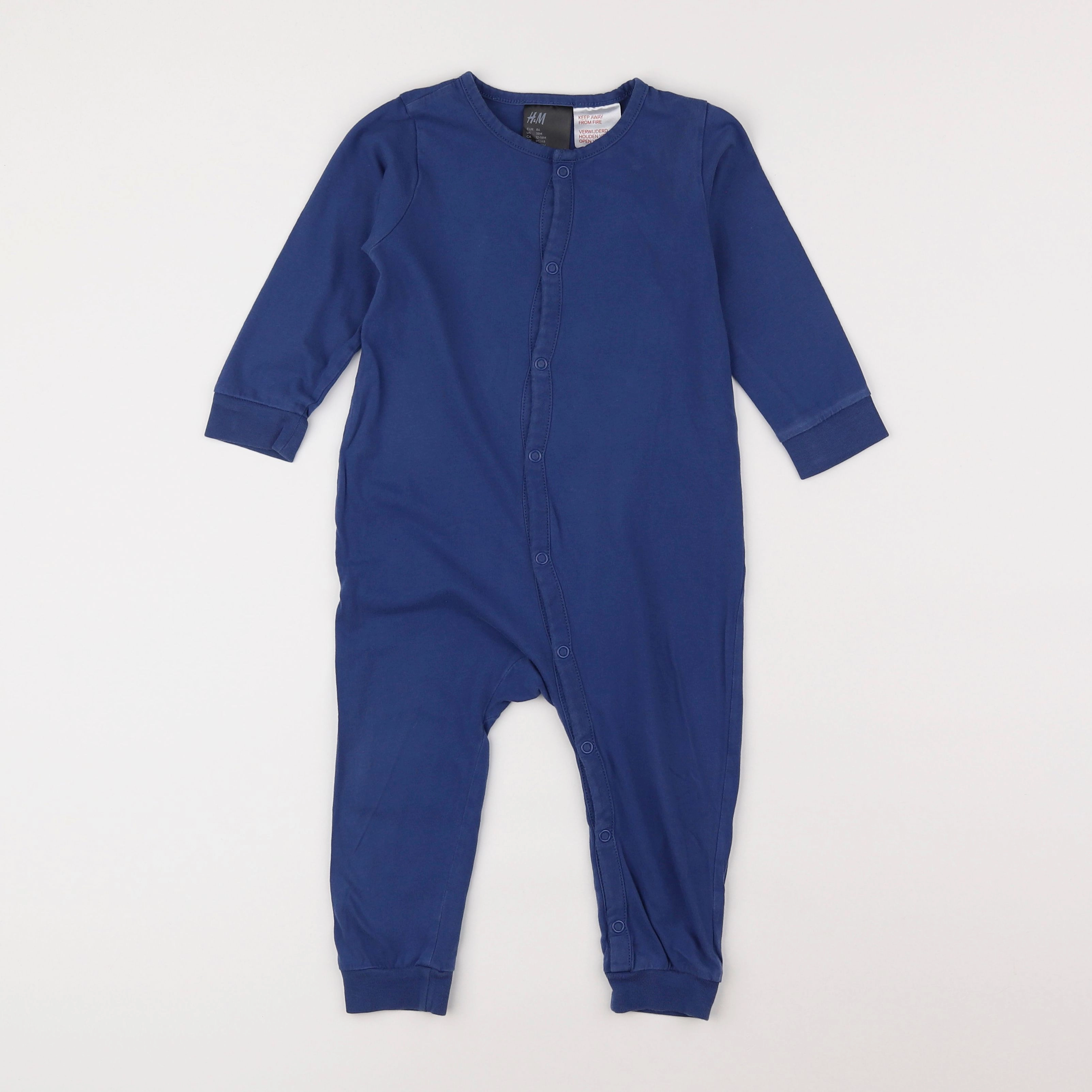 H&M - pyjama coton bleu - 12/18 mois