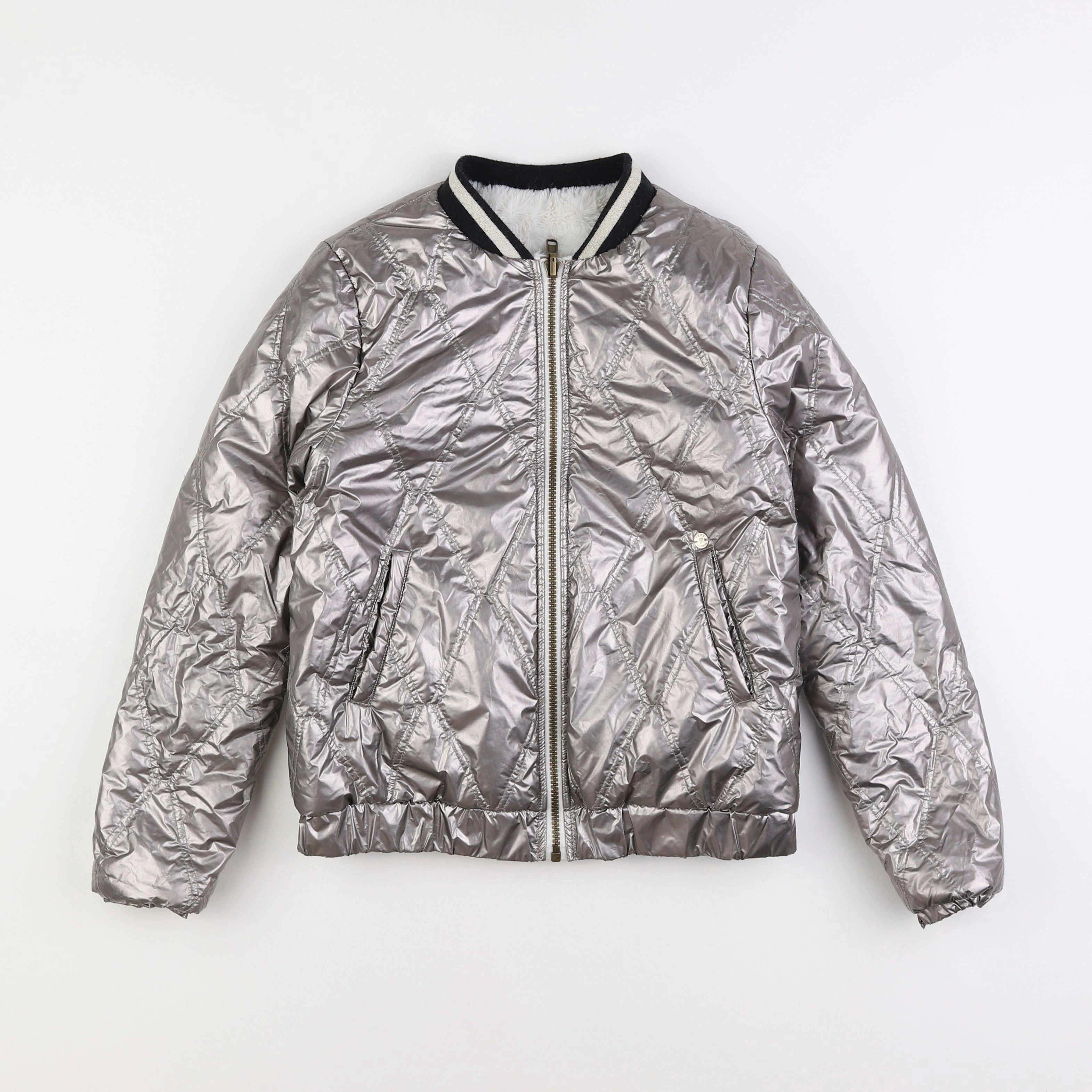 IKKS - veste réversible argent - 12 ans