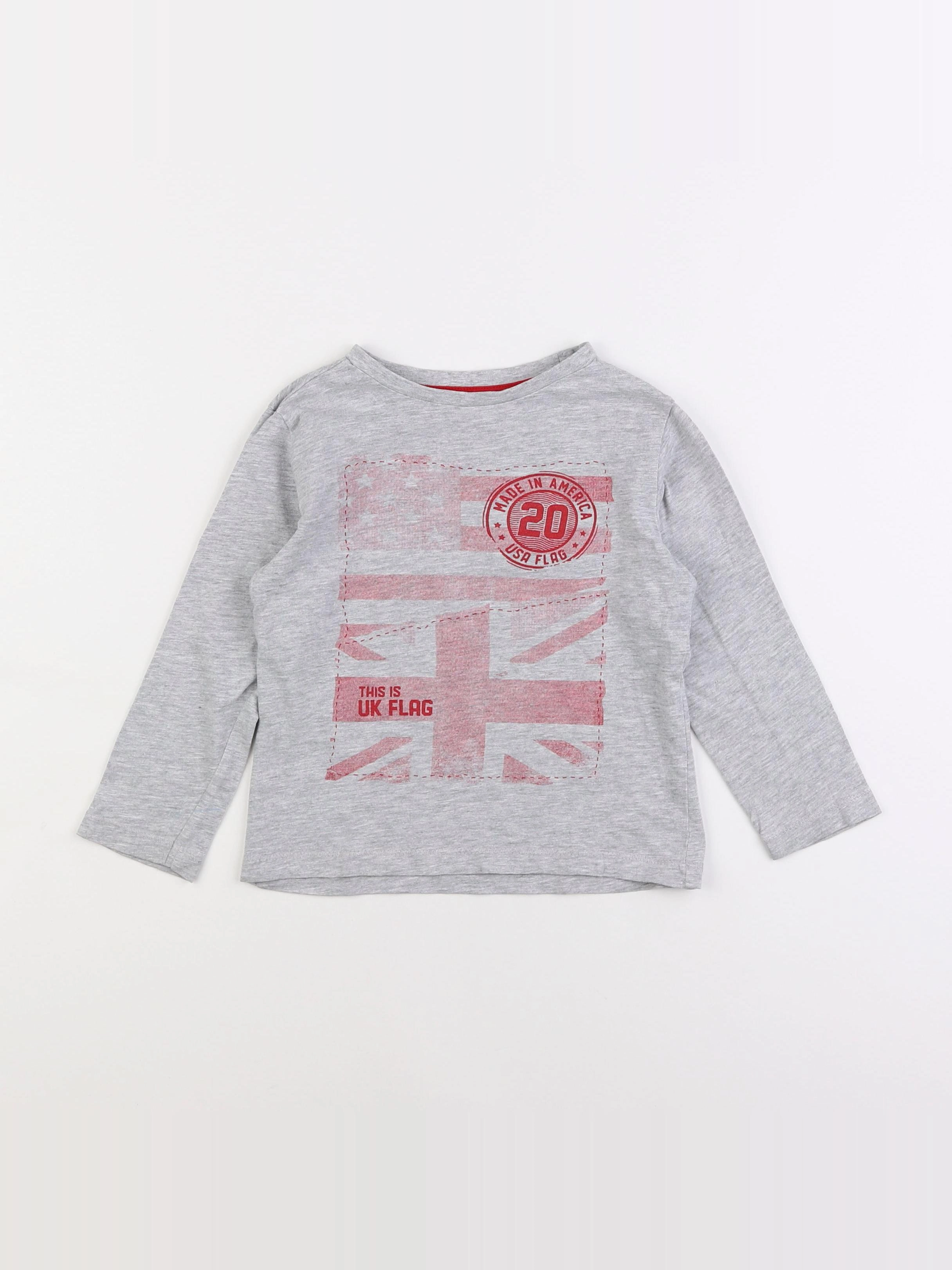 Vertbaudet - tee-shirt gris - 4 ans