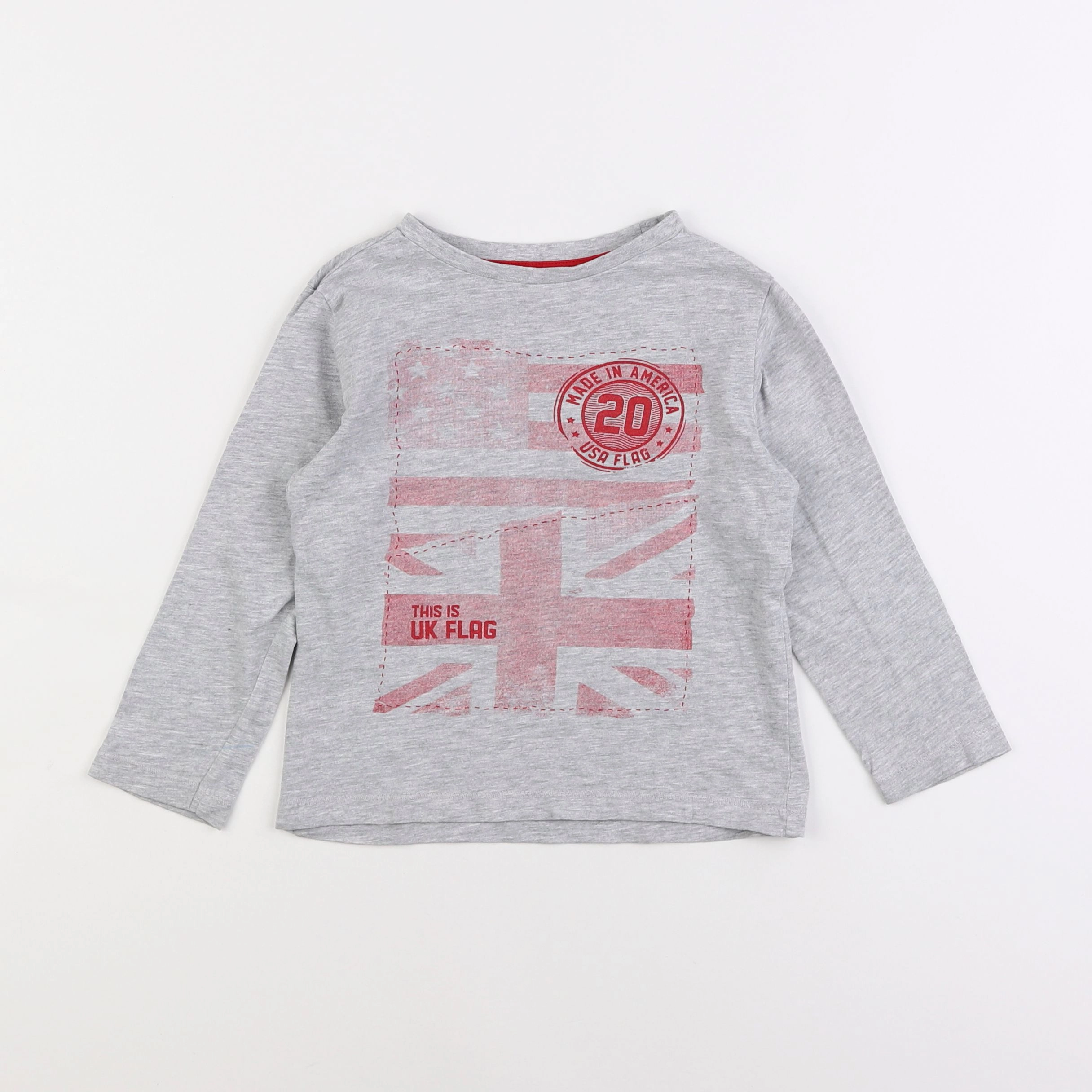 Vertbaudet - tee-shirt gris - 4 ans