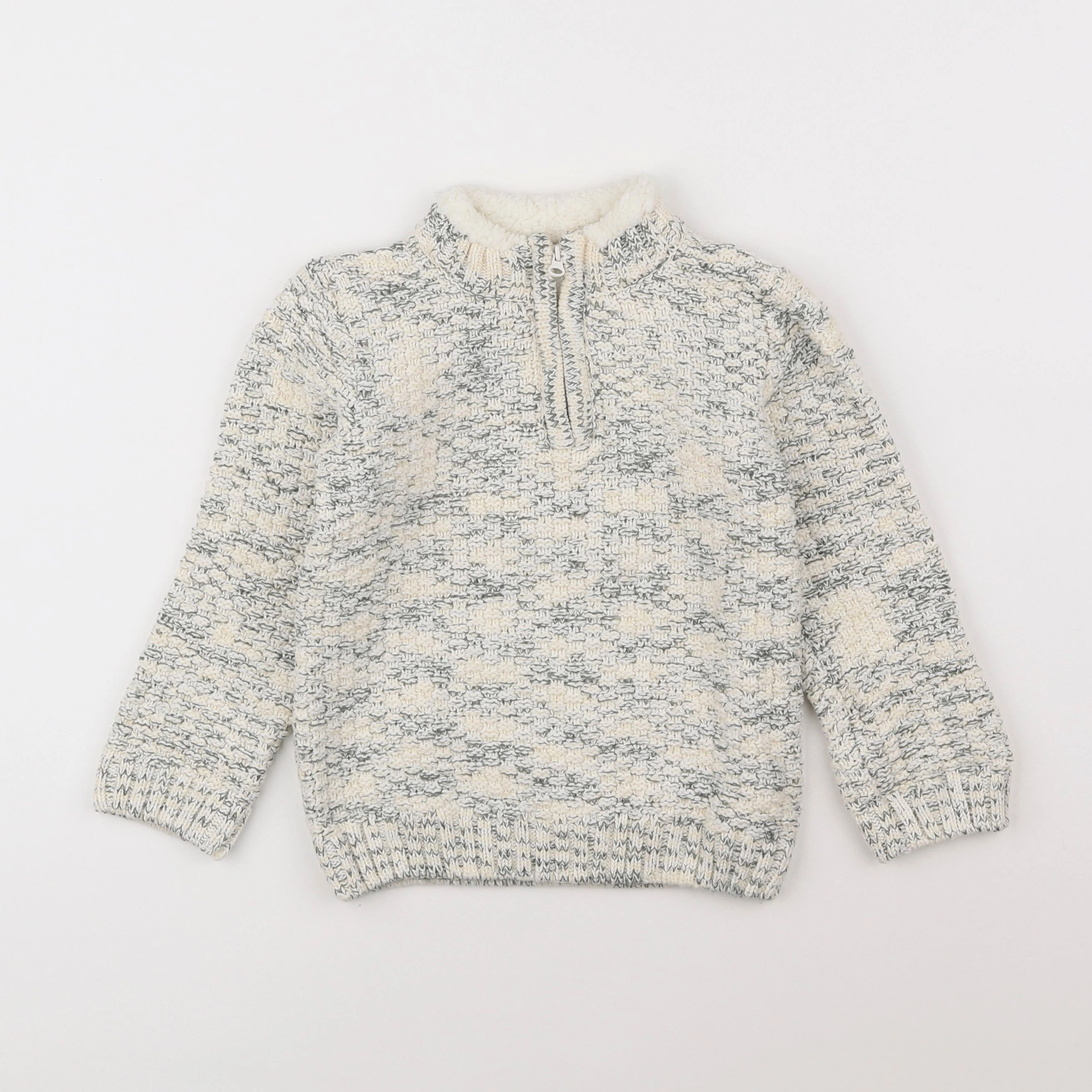 Tape à l'oeil - pull blanc, vert - 3 ans