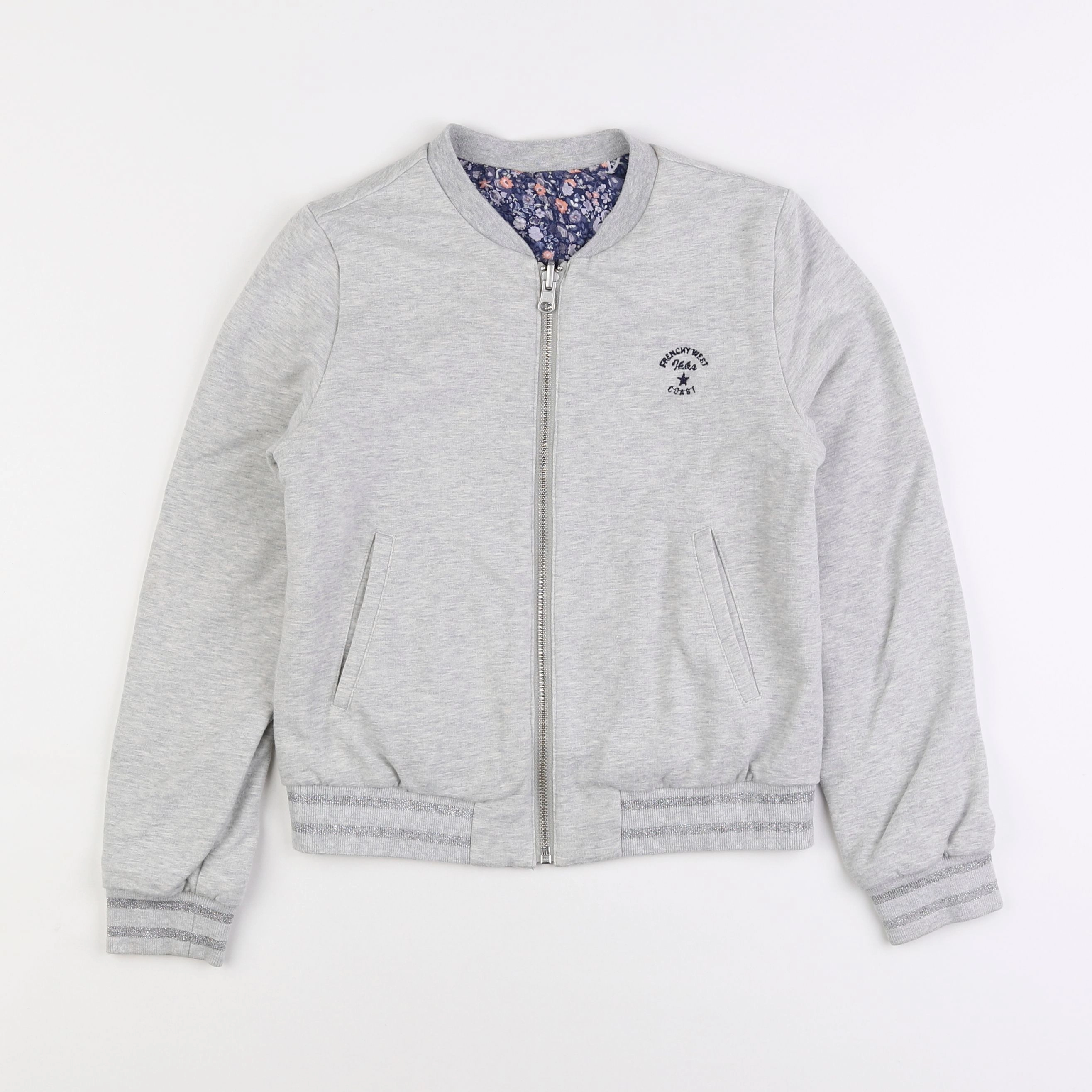 IKKS - veste réversible gris, bleu - 10 ans