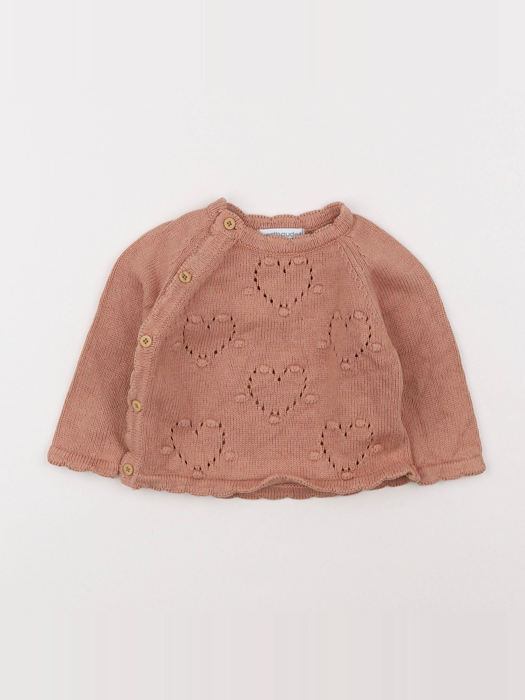 Vertbaudet - pull rose - 6 mois
