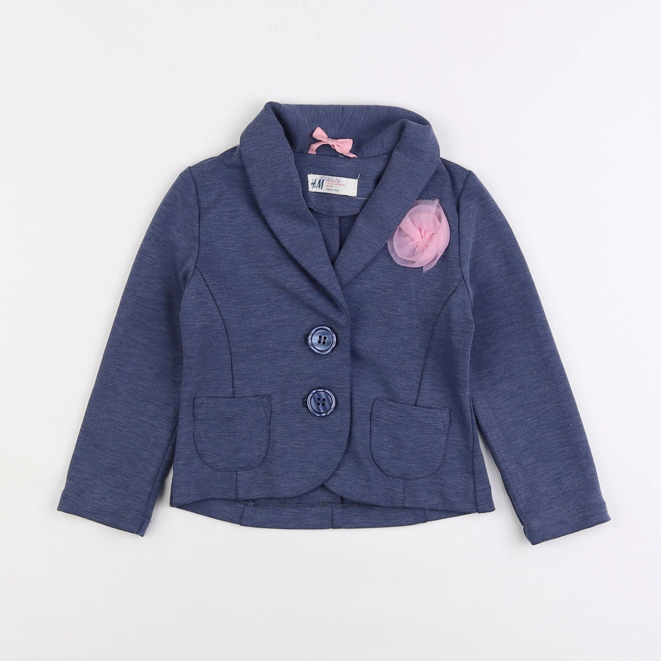 H&M - veste bleu - 2/3 ans