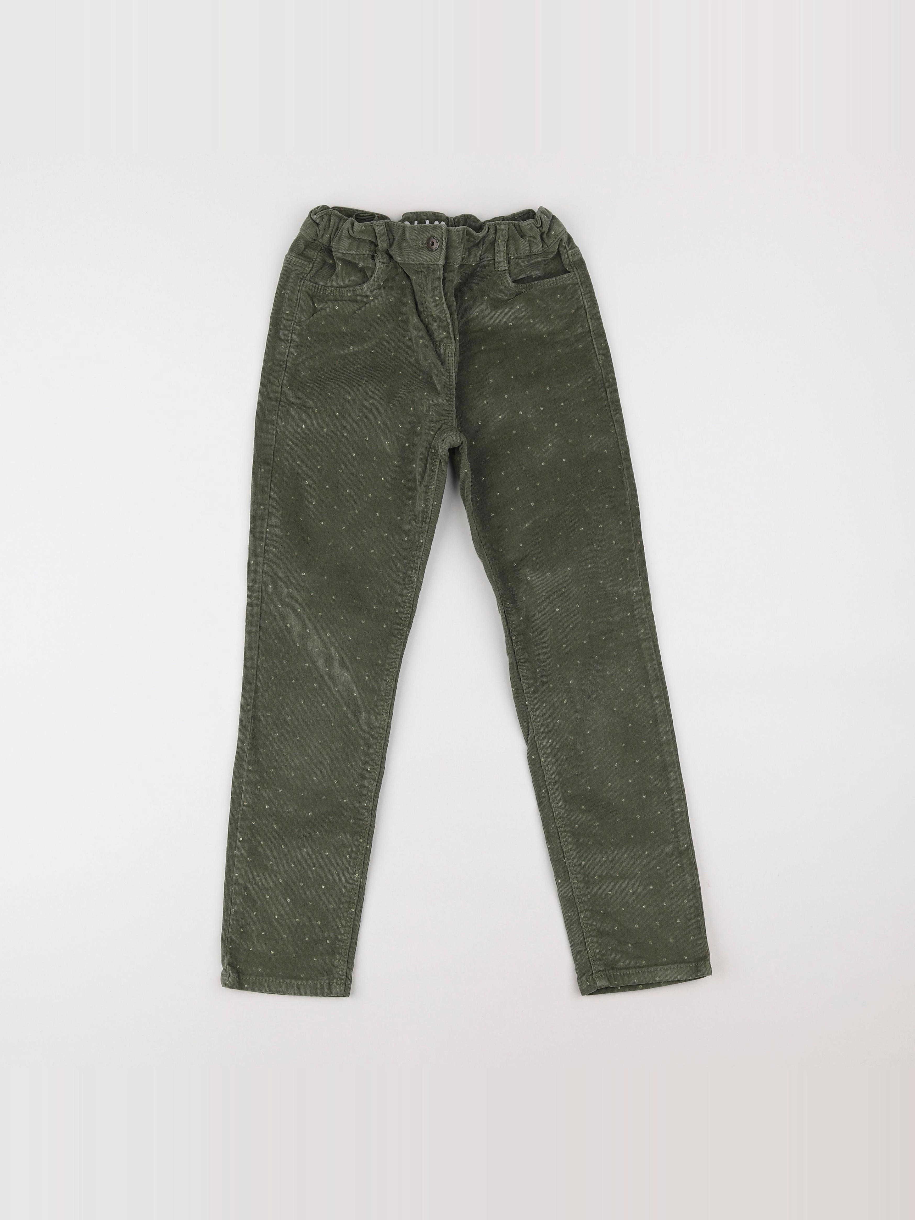 Vertbaudet - pantalon vert, or - 9 ans