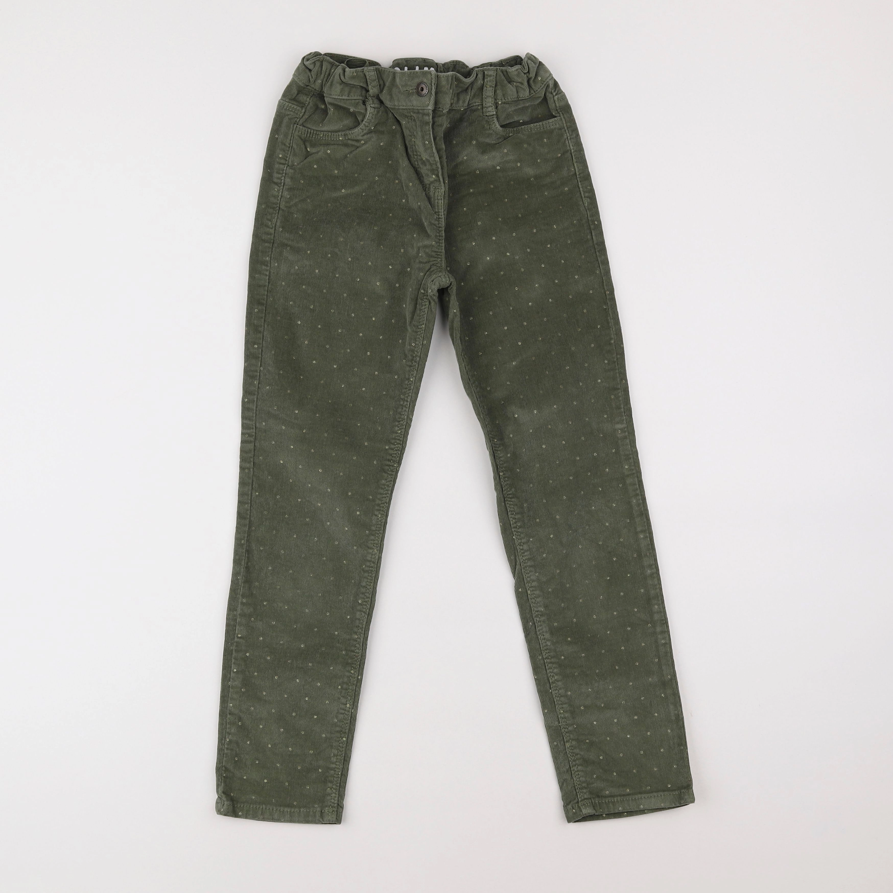 Vertbaudet - pantalon vert, or - 9 ans