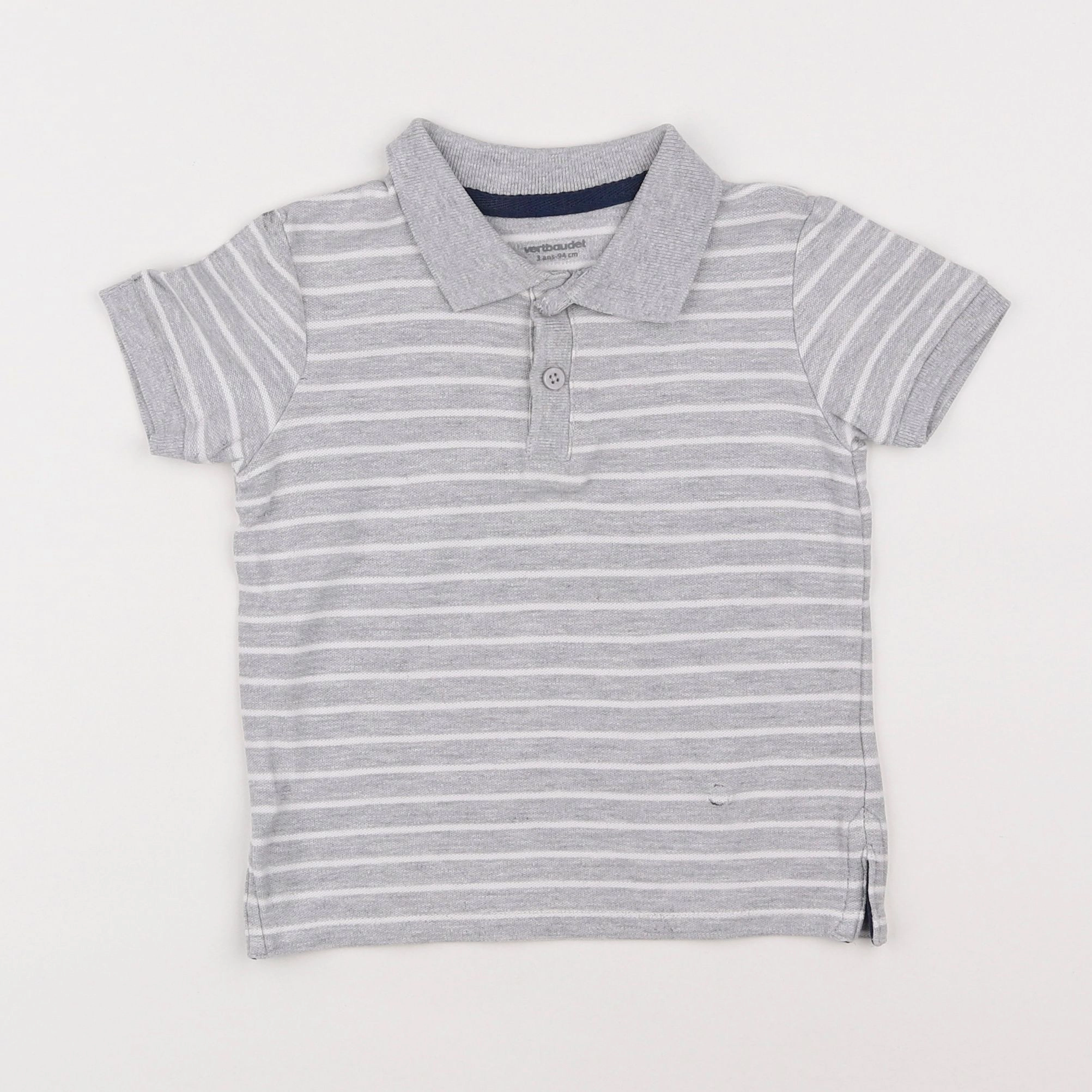 Vertbaudet - polo gris - 3 ans