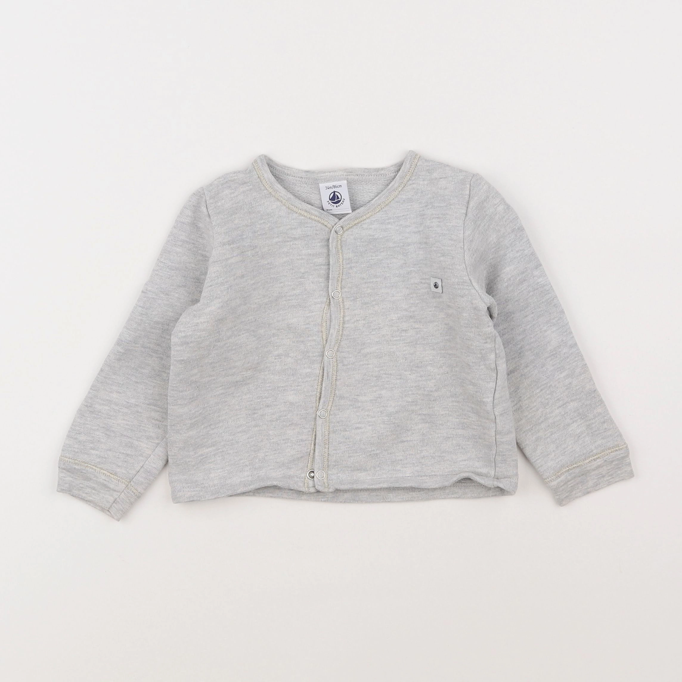 Petit Bateau - sweat gris - 2 ans