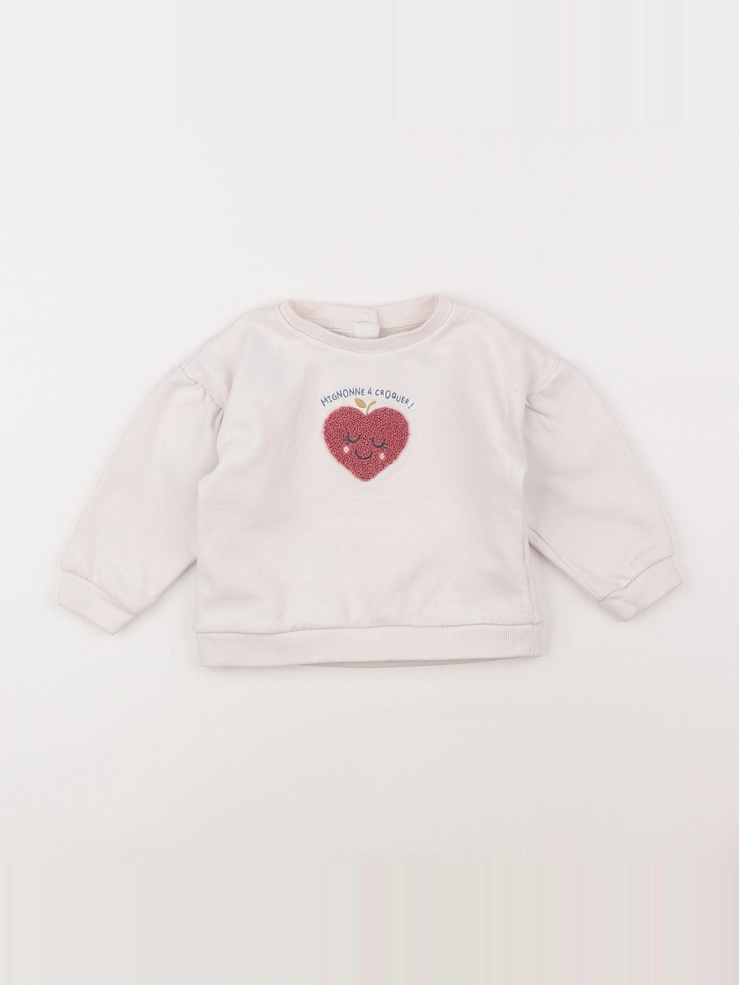 Vertbaudet - sweat beige - 2 ans