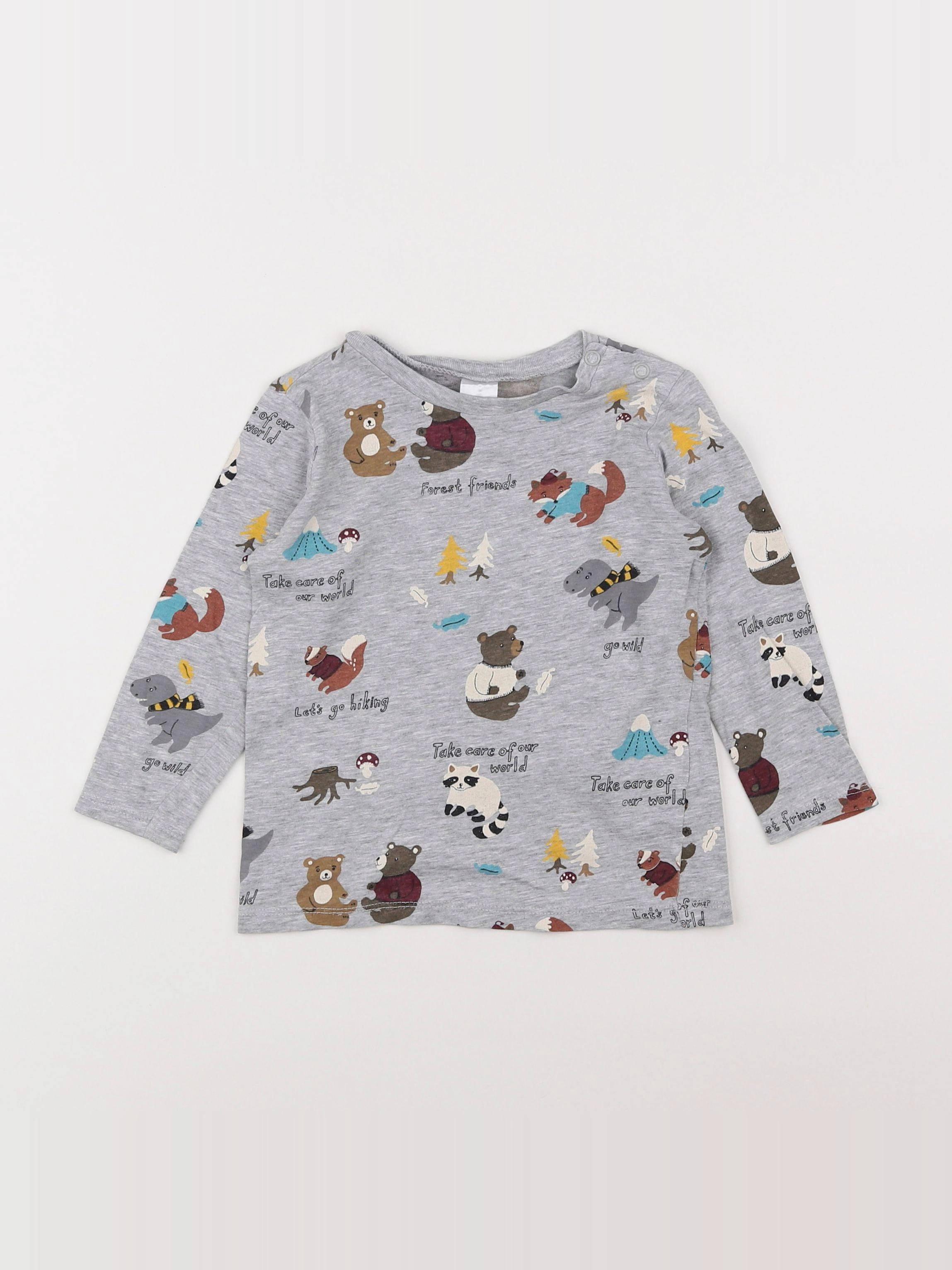 H&M - tee-shirt gris - 12/18 mois