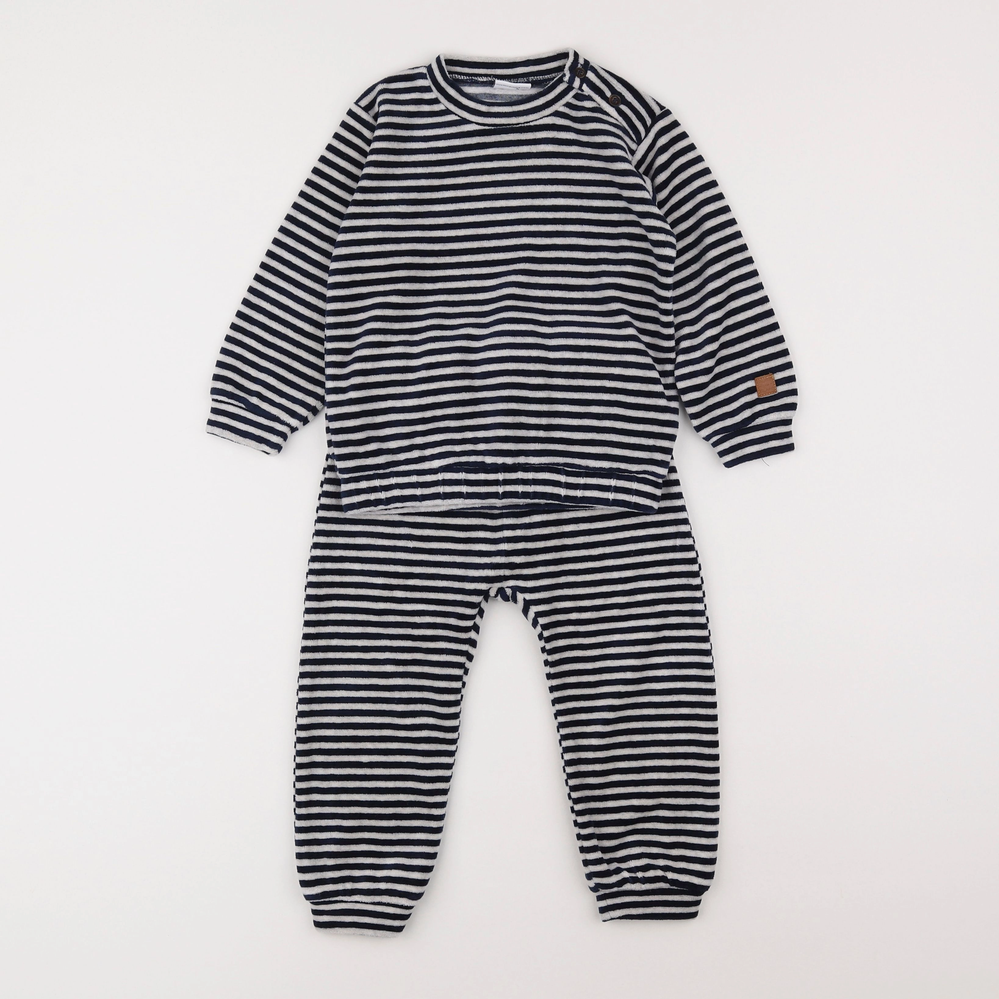 Hust & Claire - pyjama velours bleu - 18 mois