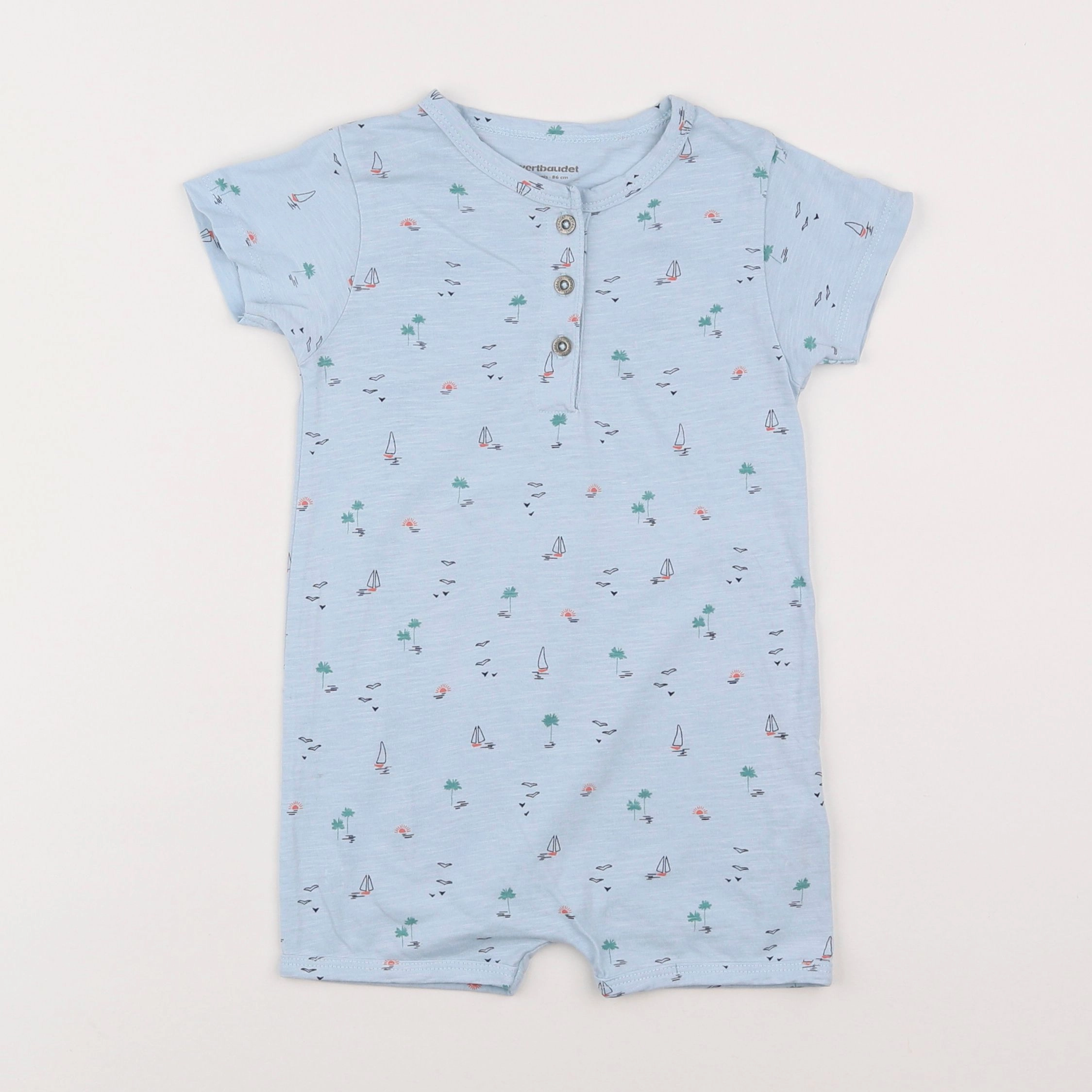 Vertbaudet - pyjama coton bleu - 2 ans