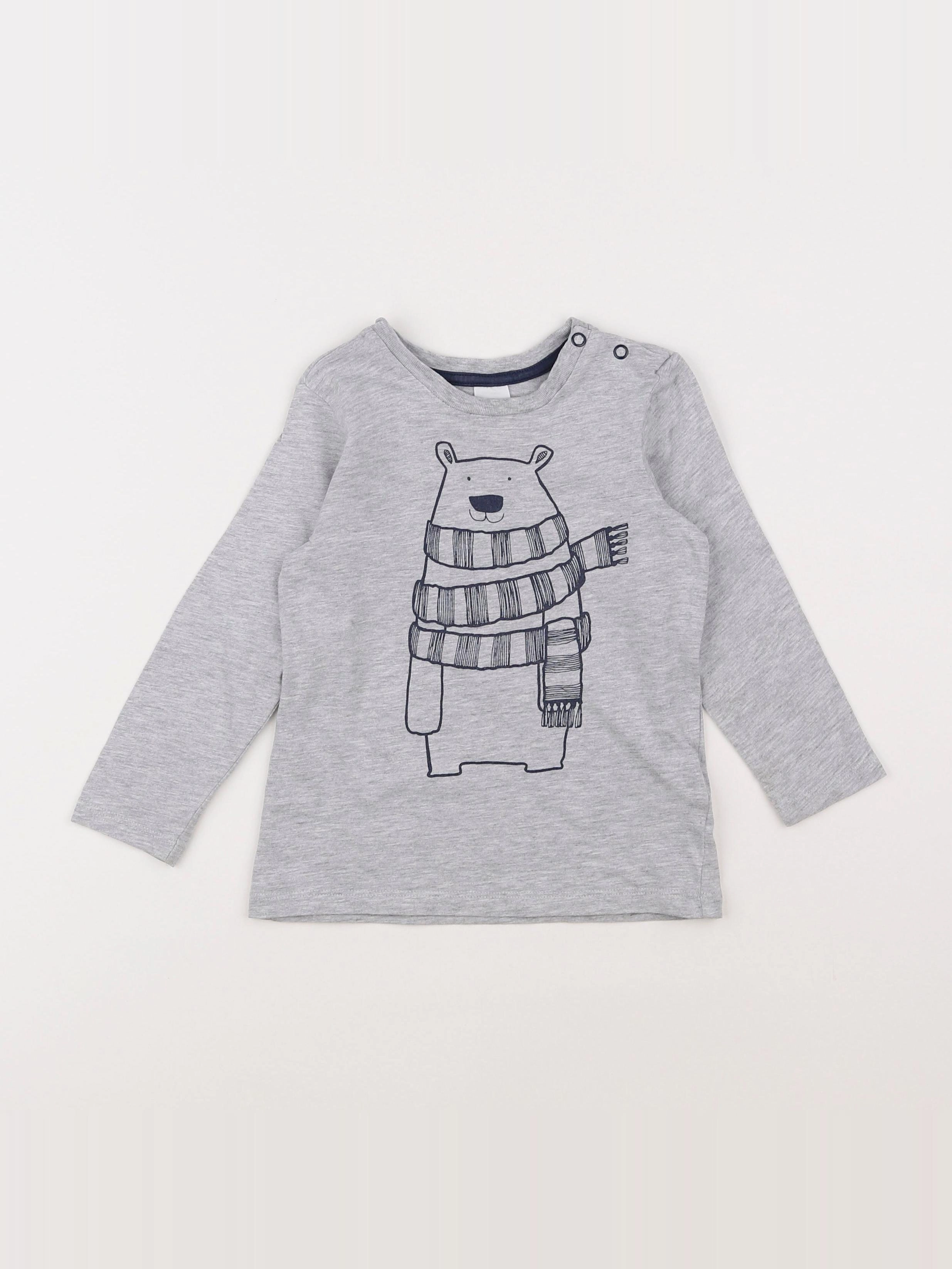 H&M - tee-shirt gris - 12/18 mois