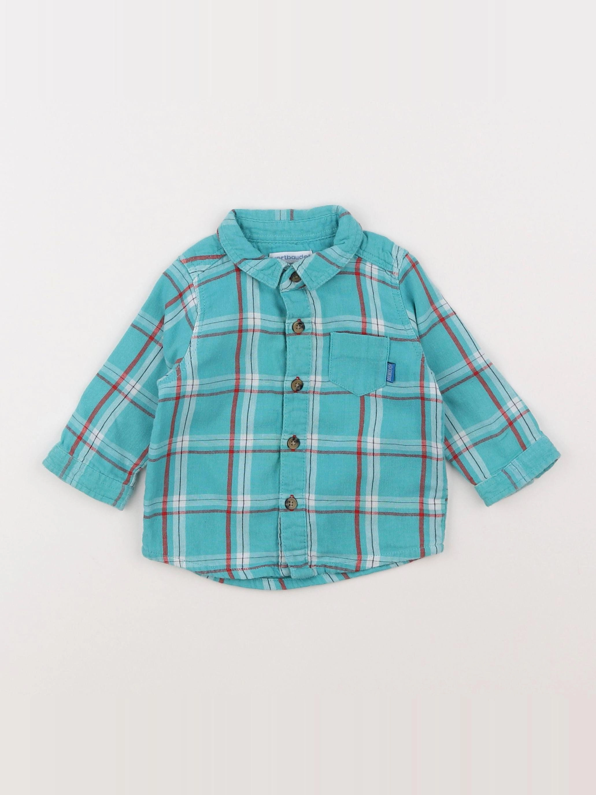 Vertbaudet - chemise bleu - 6 mois