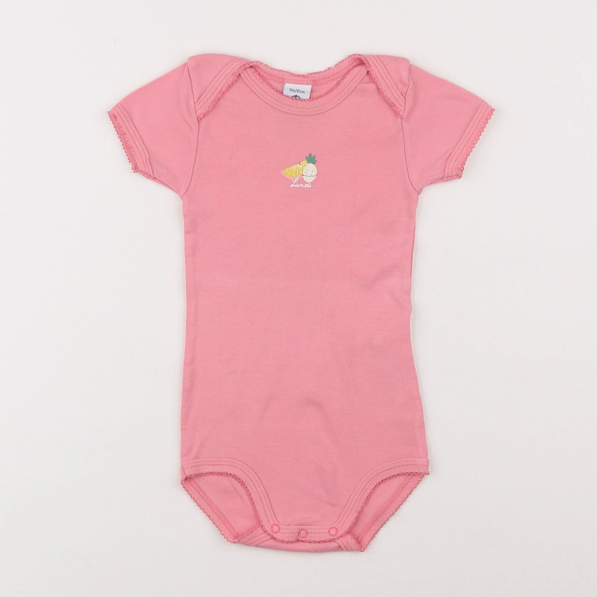 Petit Bateau - body rose - 18 mois