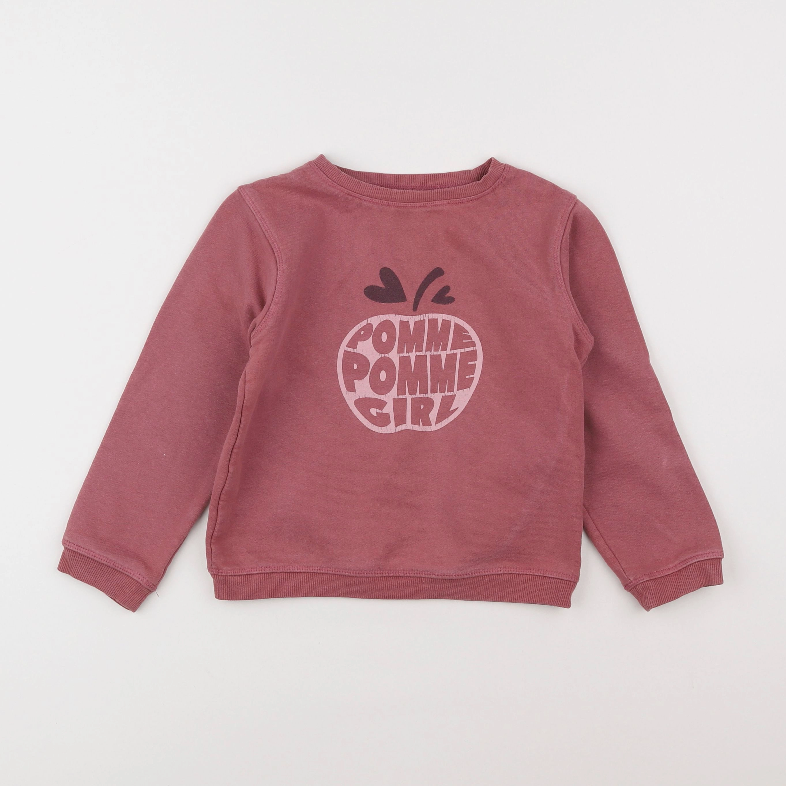 Vertbaudet - sweat rose - 6 ans