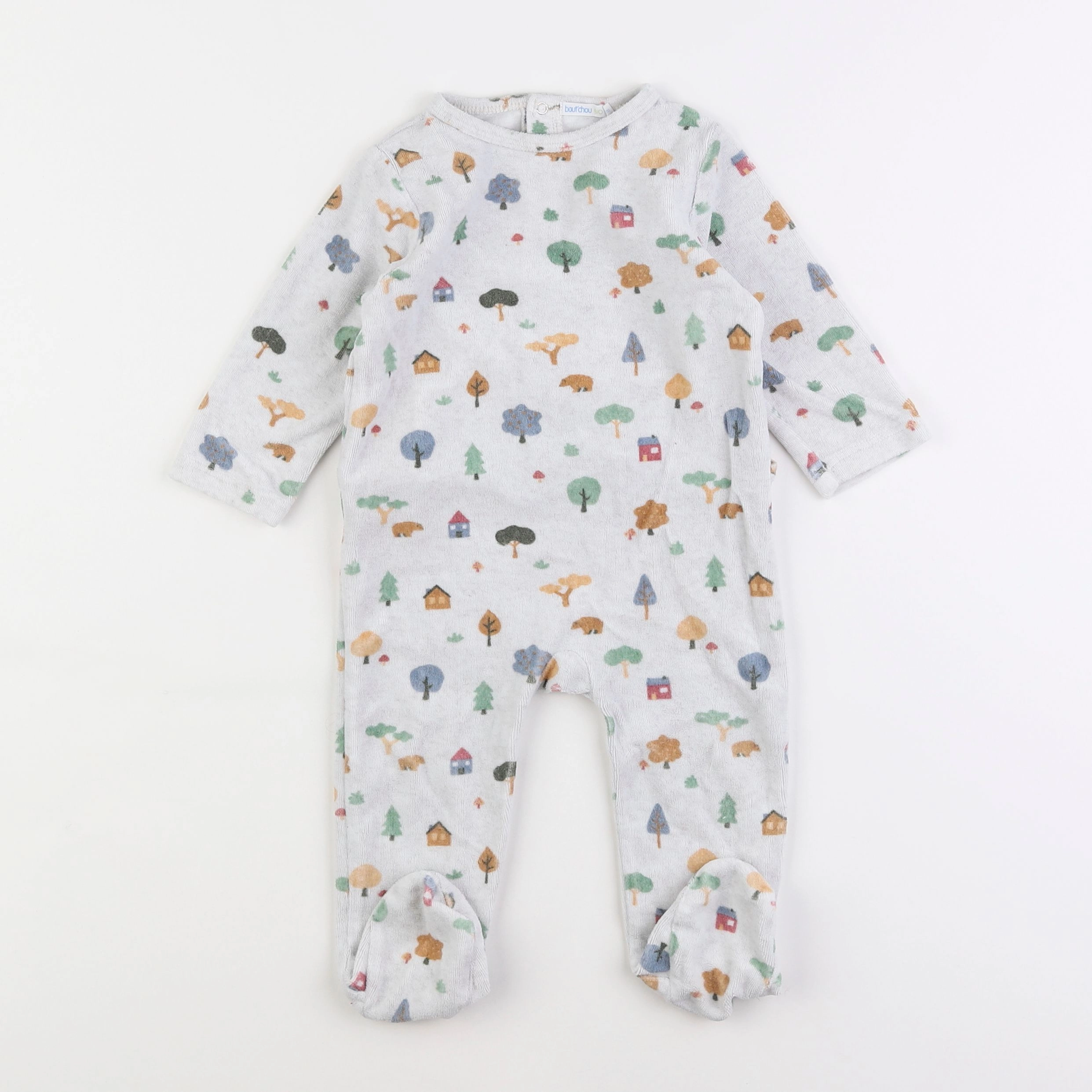 Boutchou - pyjama velours gris - 12 mois