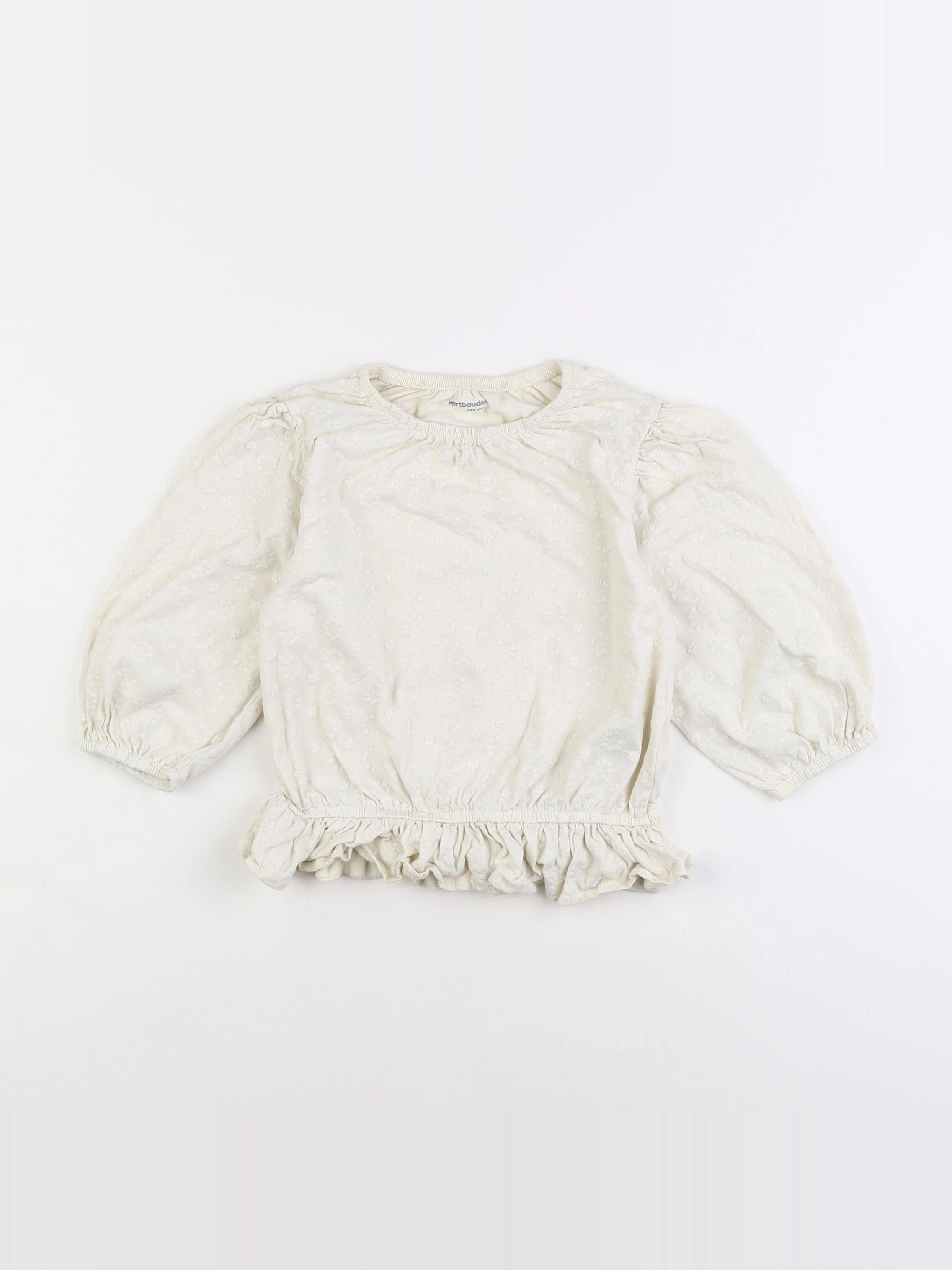 Vertbaudet - tee-shirt beige - 8 ans
