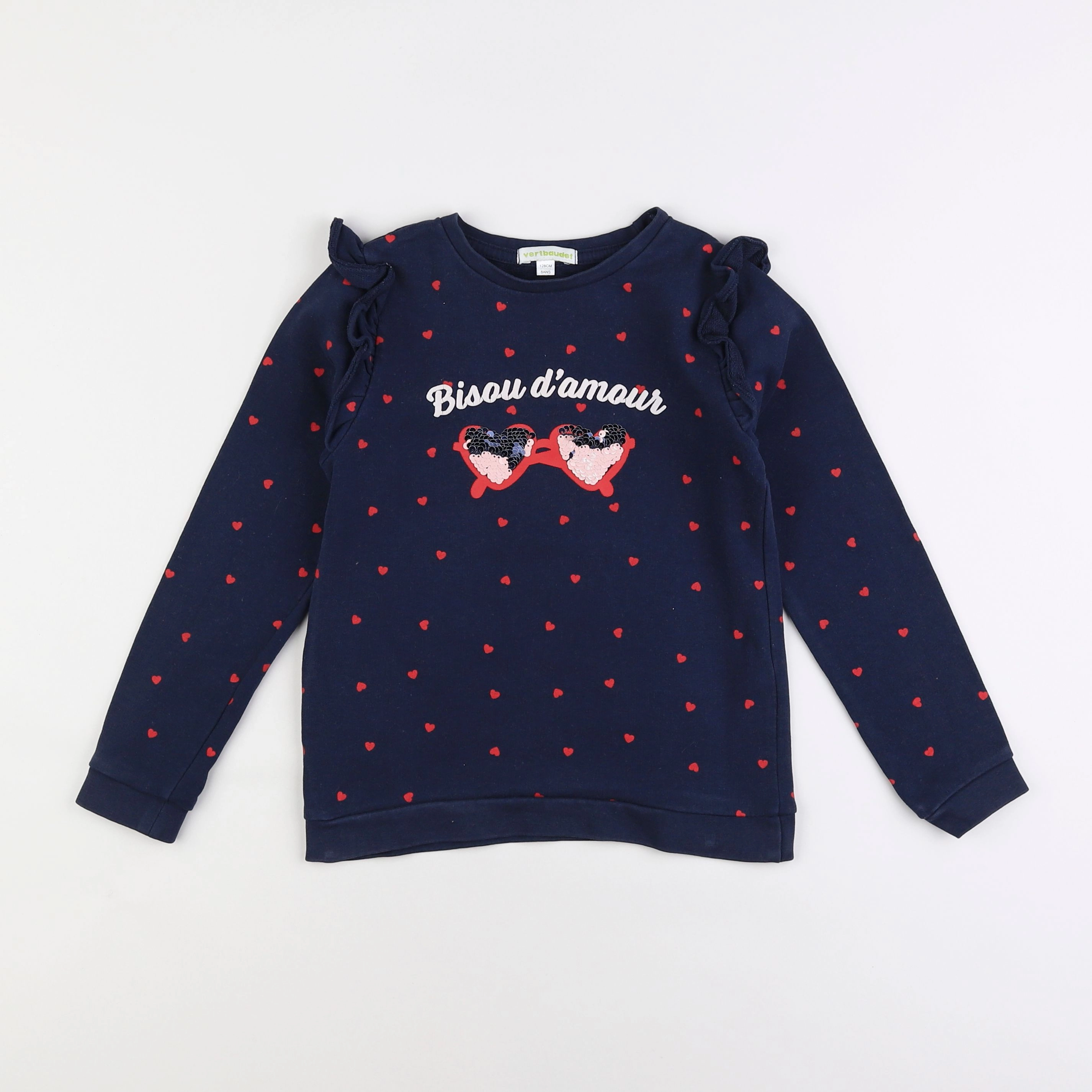 Vertbaudet - sweat bleu - 8 ans