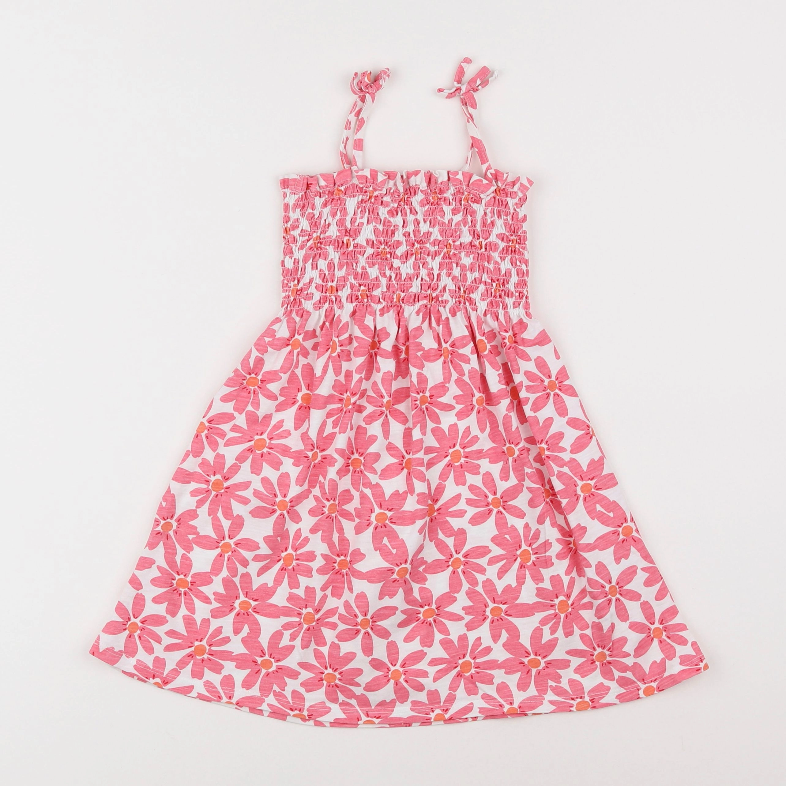 Vertbaudet - robe blanc, rose - 3 ans