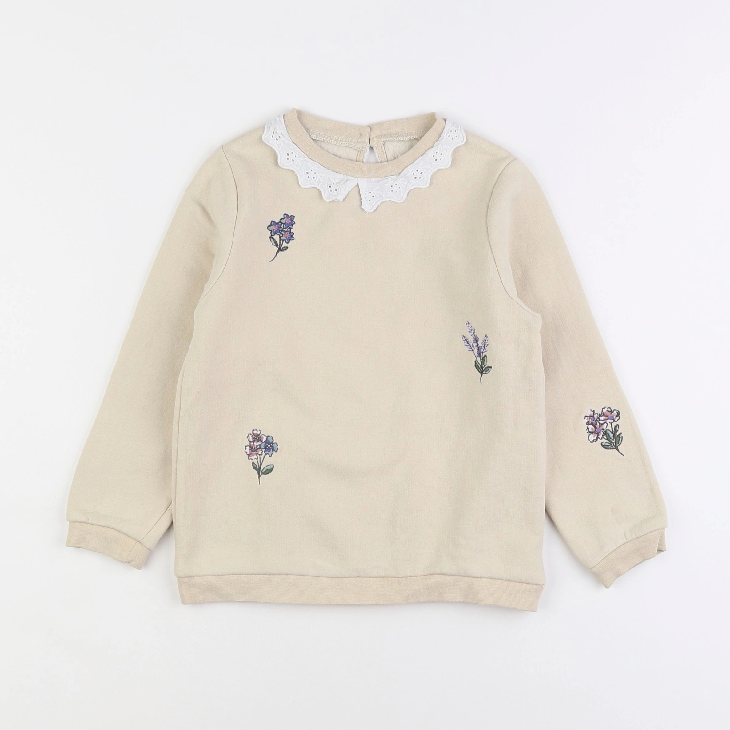 Vertbaudet - sweat beige - 6 ans