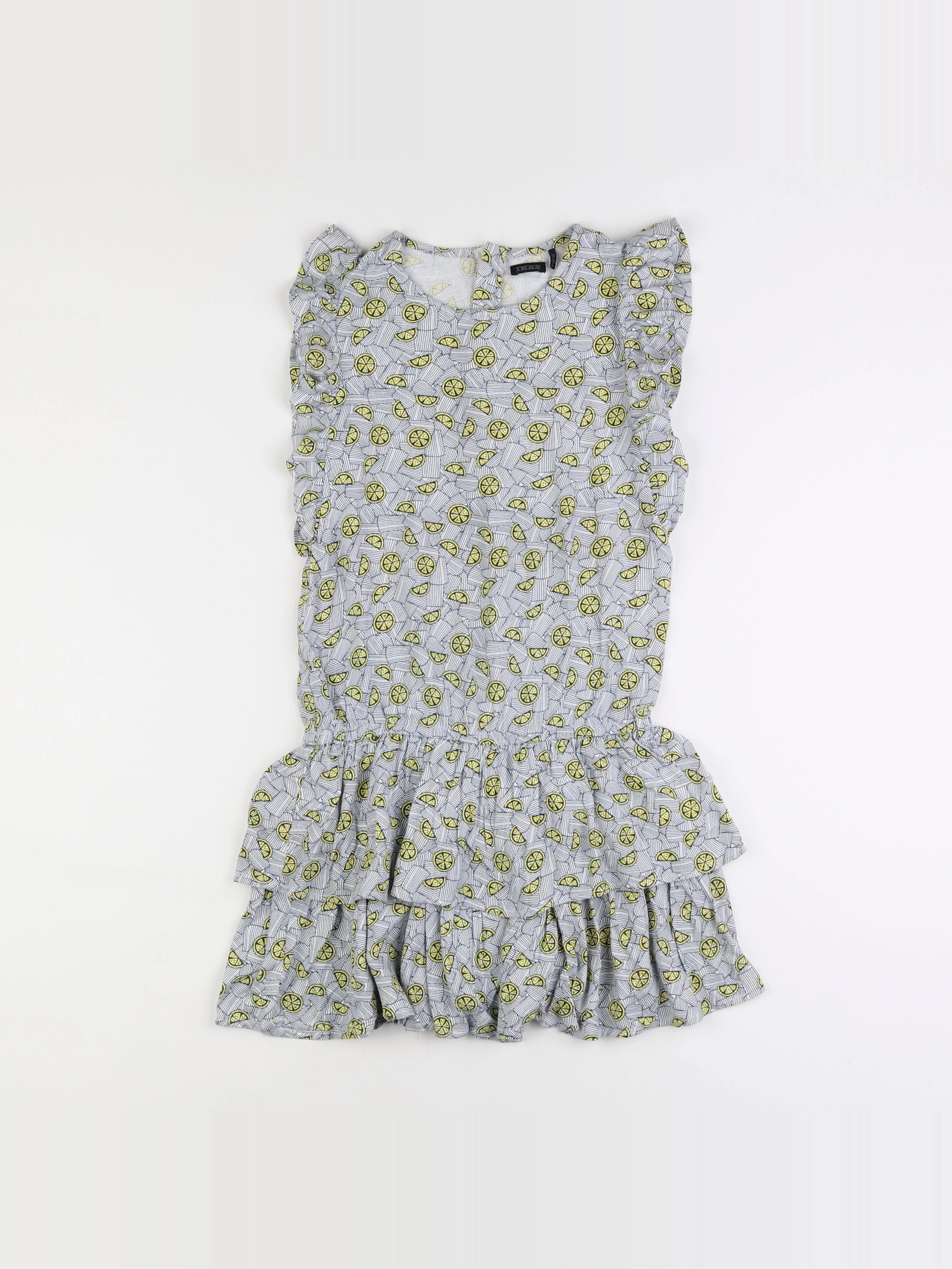 IKKS - robe bleu, blanc, jaune - 10 ans