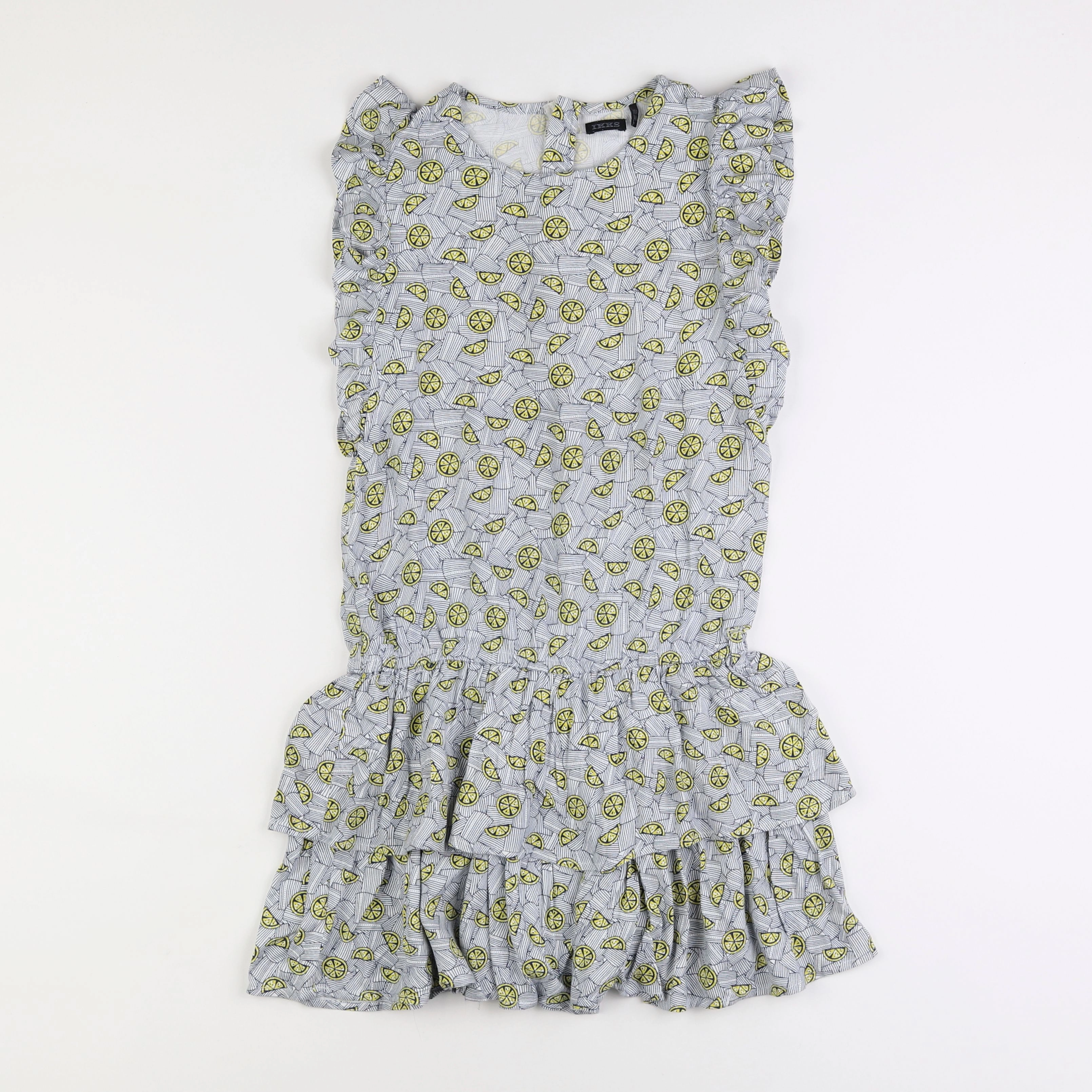 IKKS - robe bleu, blanc, jaune - 10 ans
