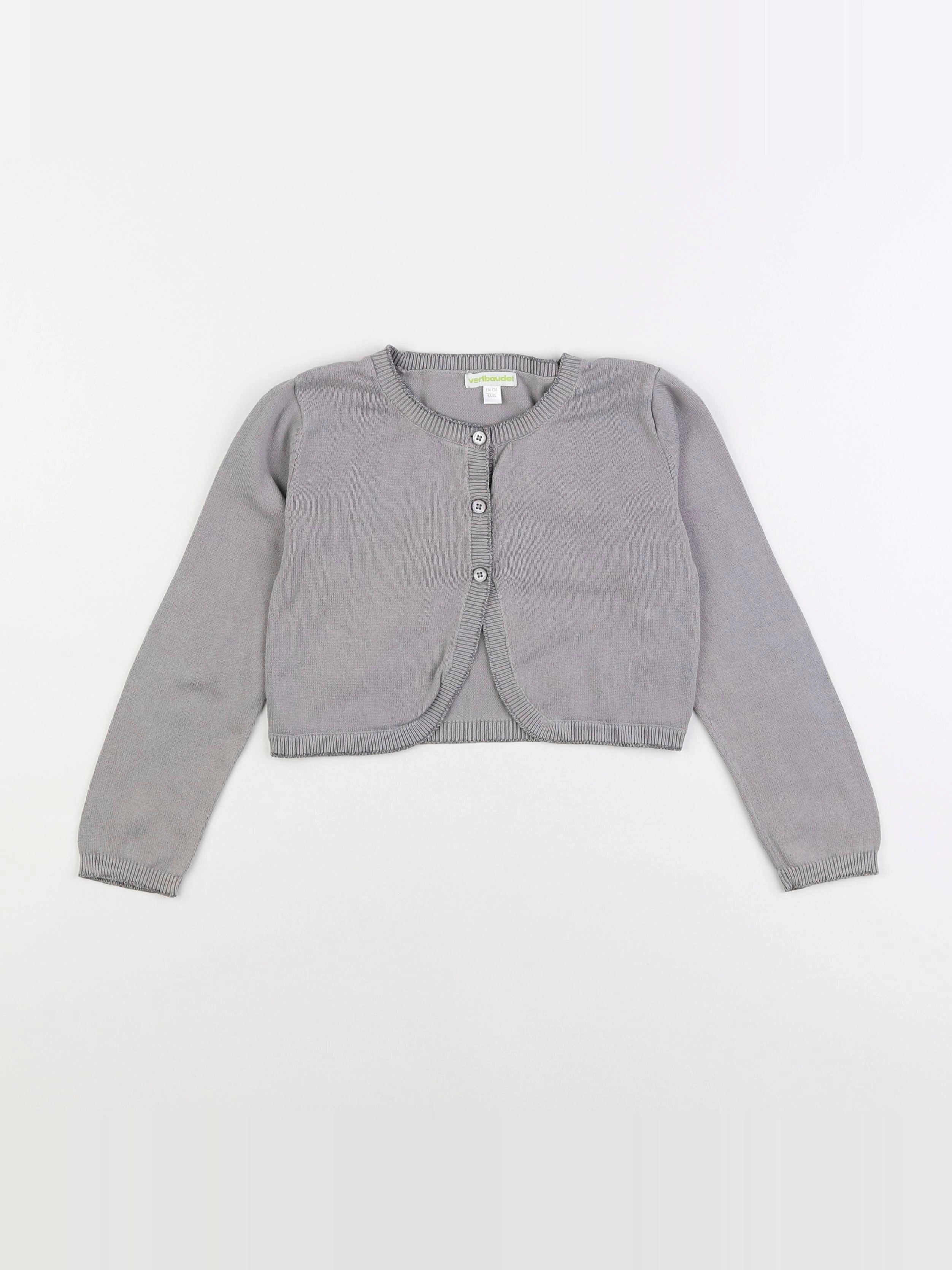 Vertbaudet - gilet gris - 6 ans