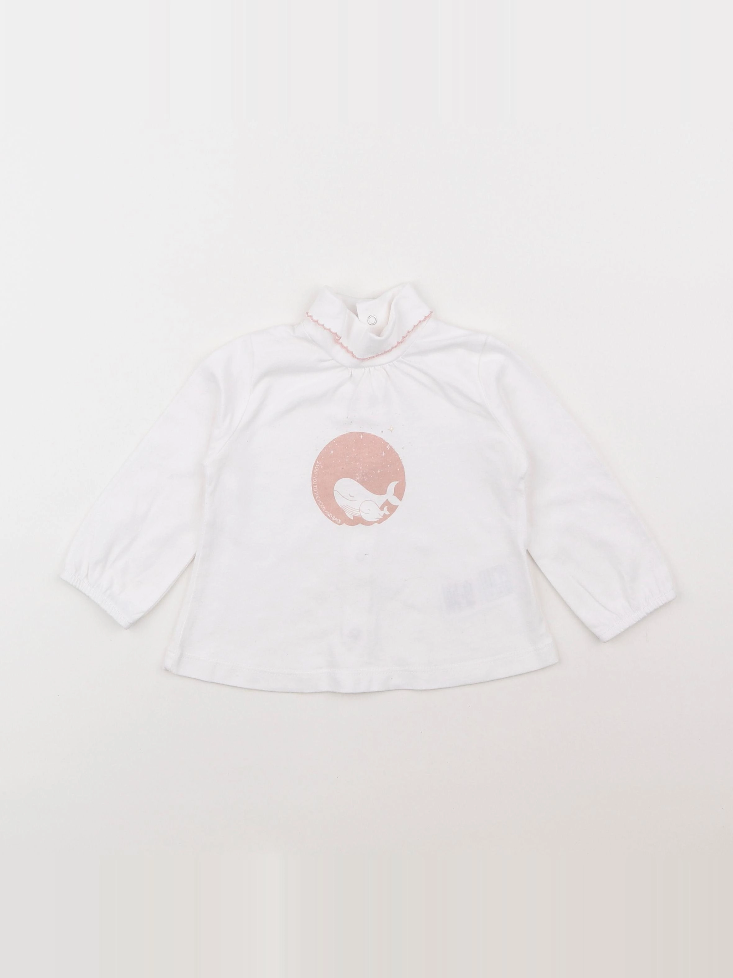 Vertbaudet - sous-pull blanc - 9 mois