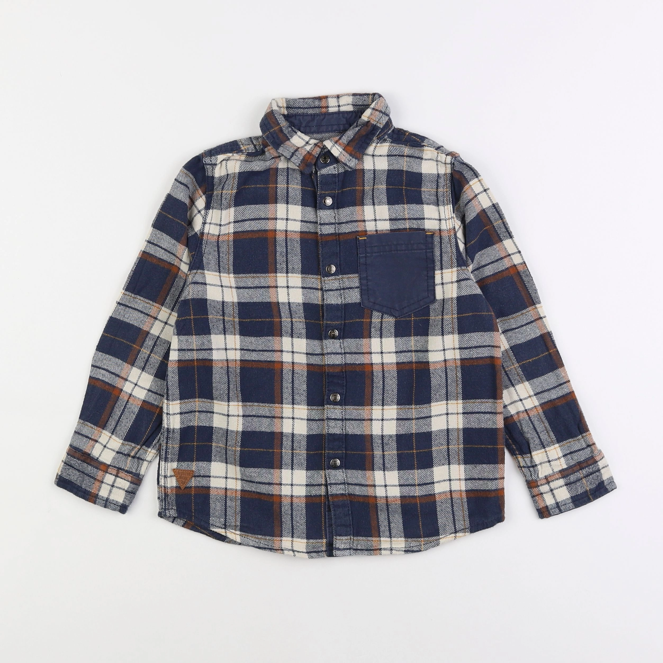 Vertbaudet - chemise blanc, bleu - 6 ans