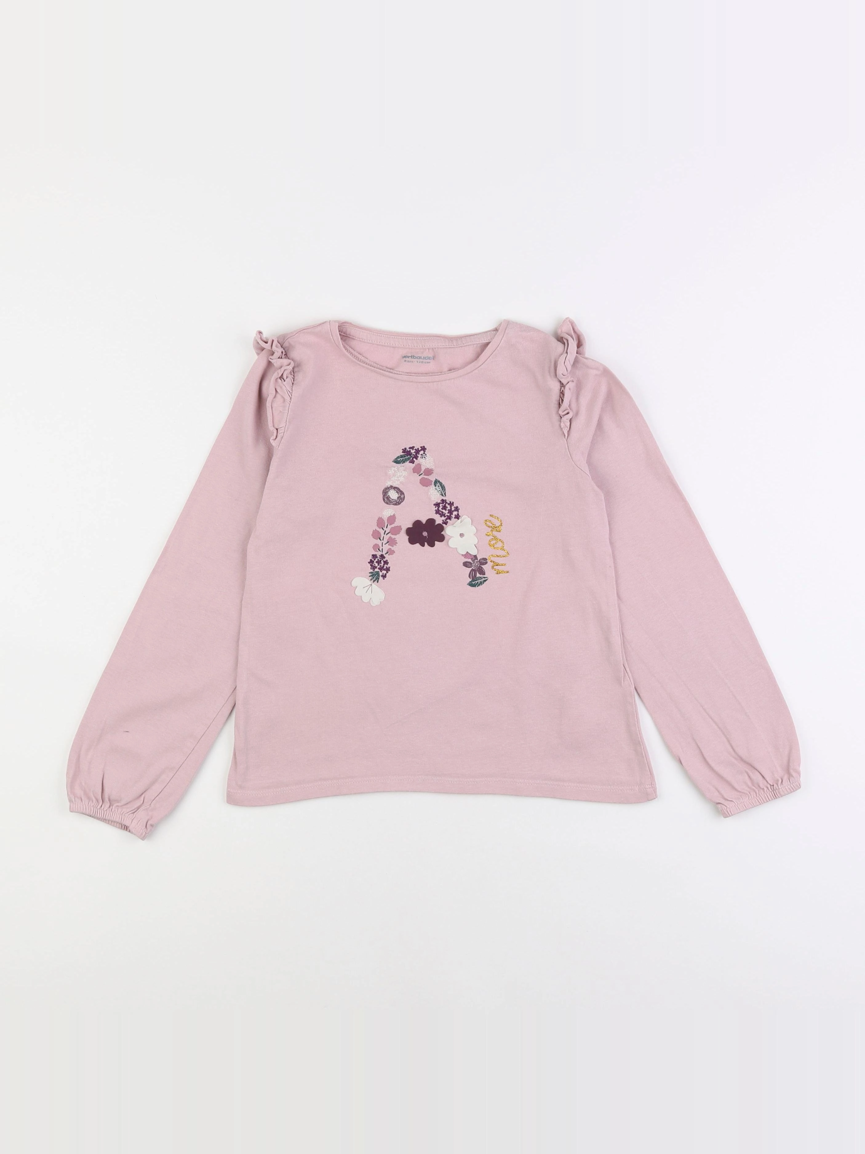 Vertbaudet - tee-shirt rose - 8 ans