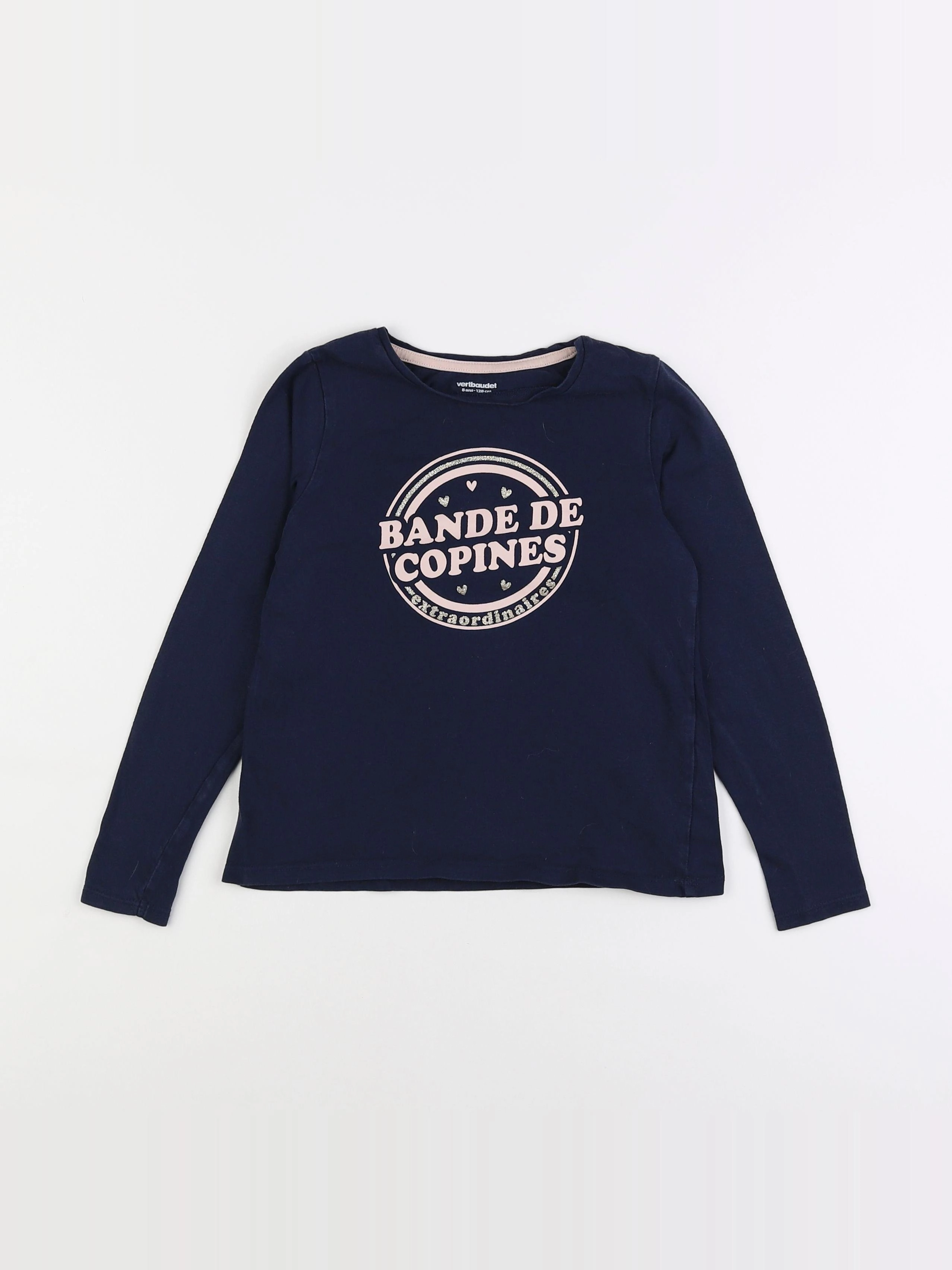 Vertbaudet - tee-shirt bleu - 8 ans