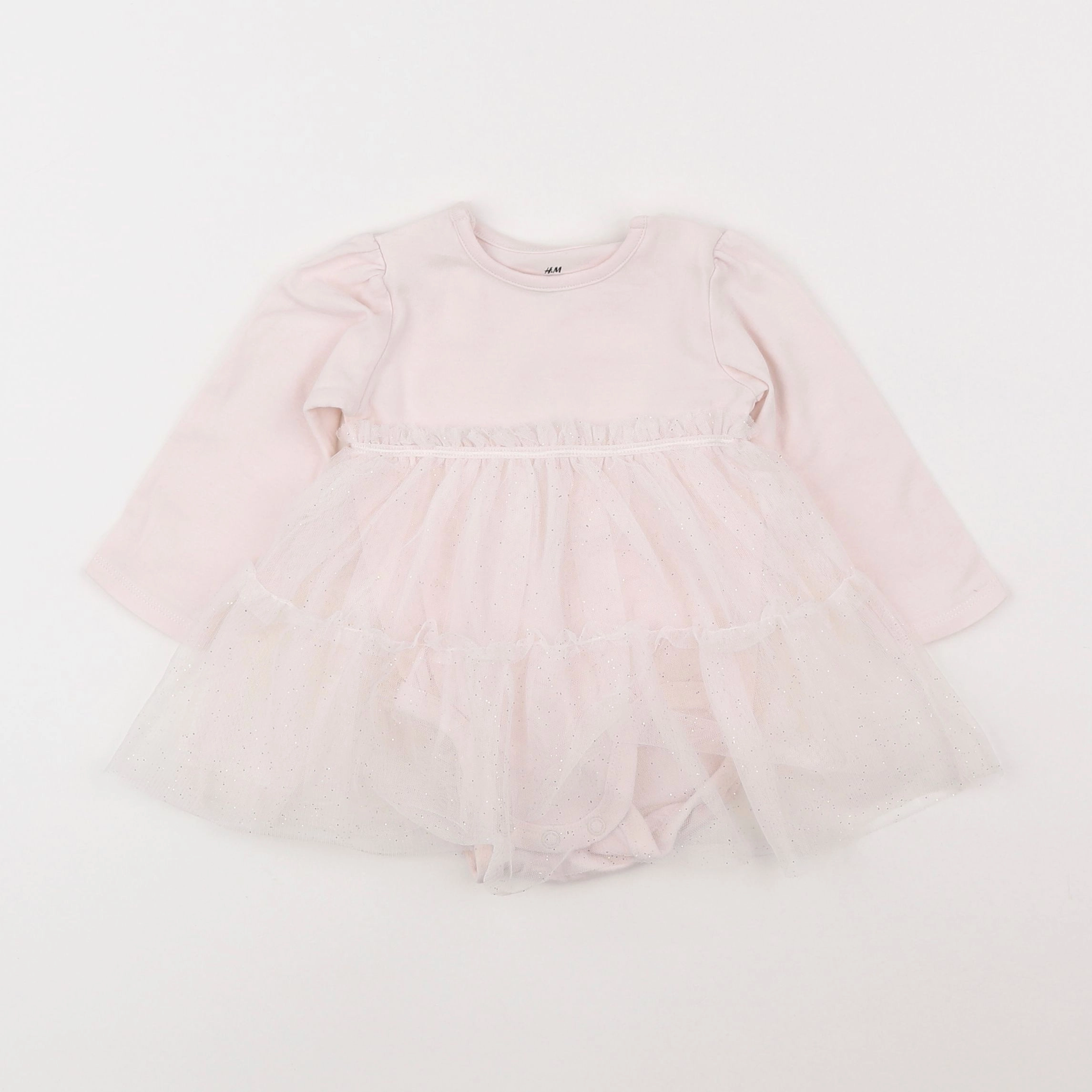 H&M - robe blanc, or - 4/6 mois