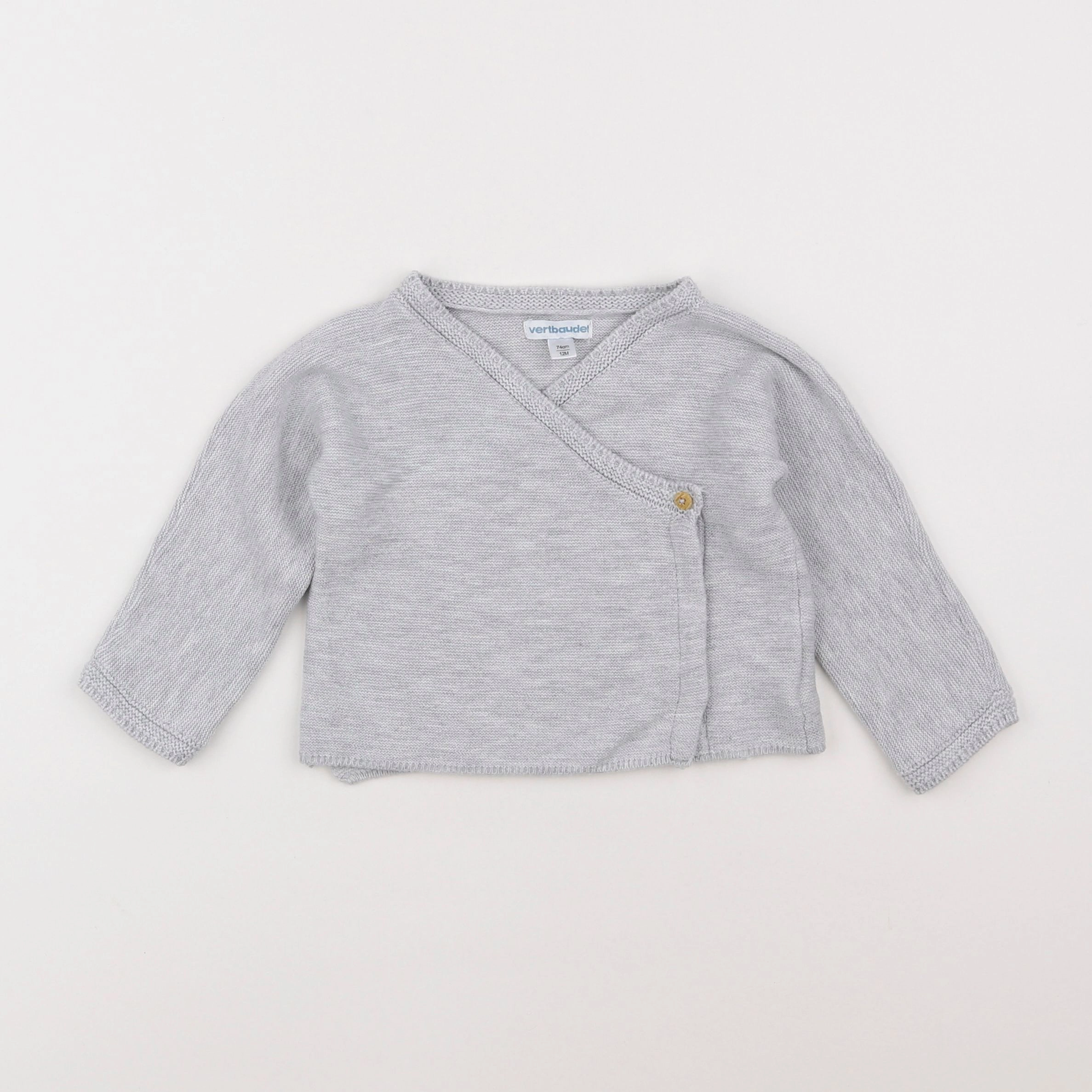 Vertbaudet - gilet gris - 12 mois