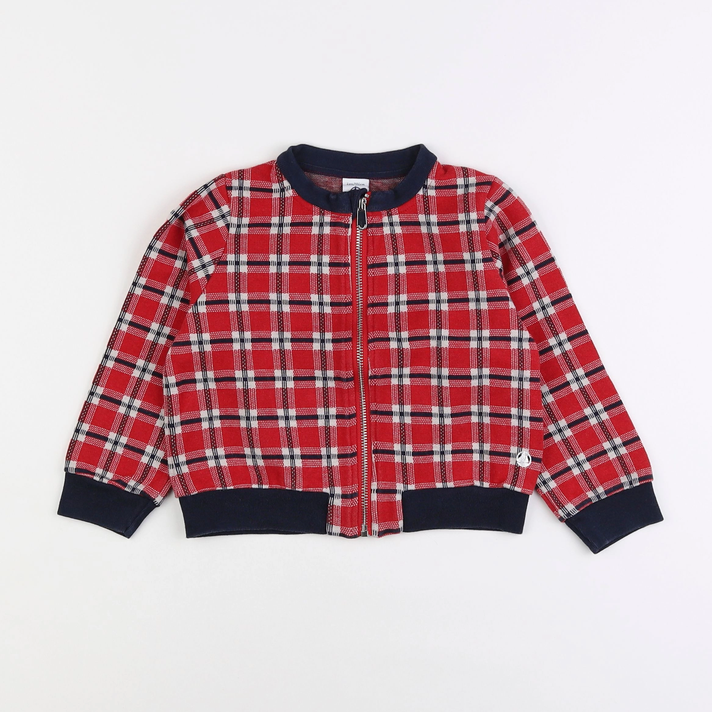 Petit Bateau - sweat rouge, bleu - 4 ans