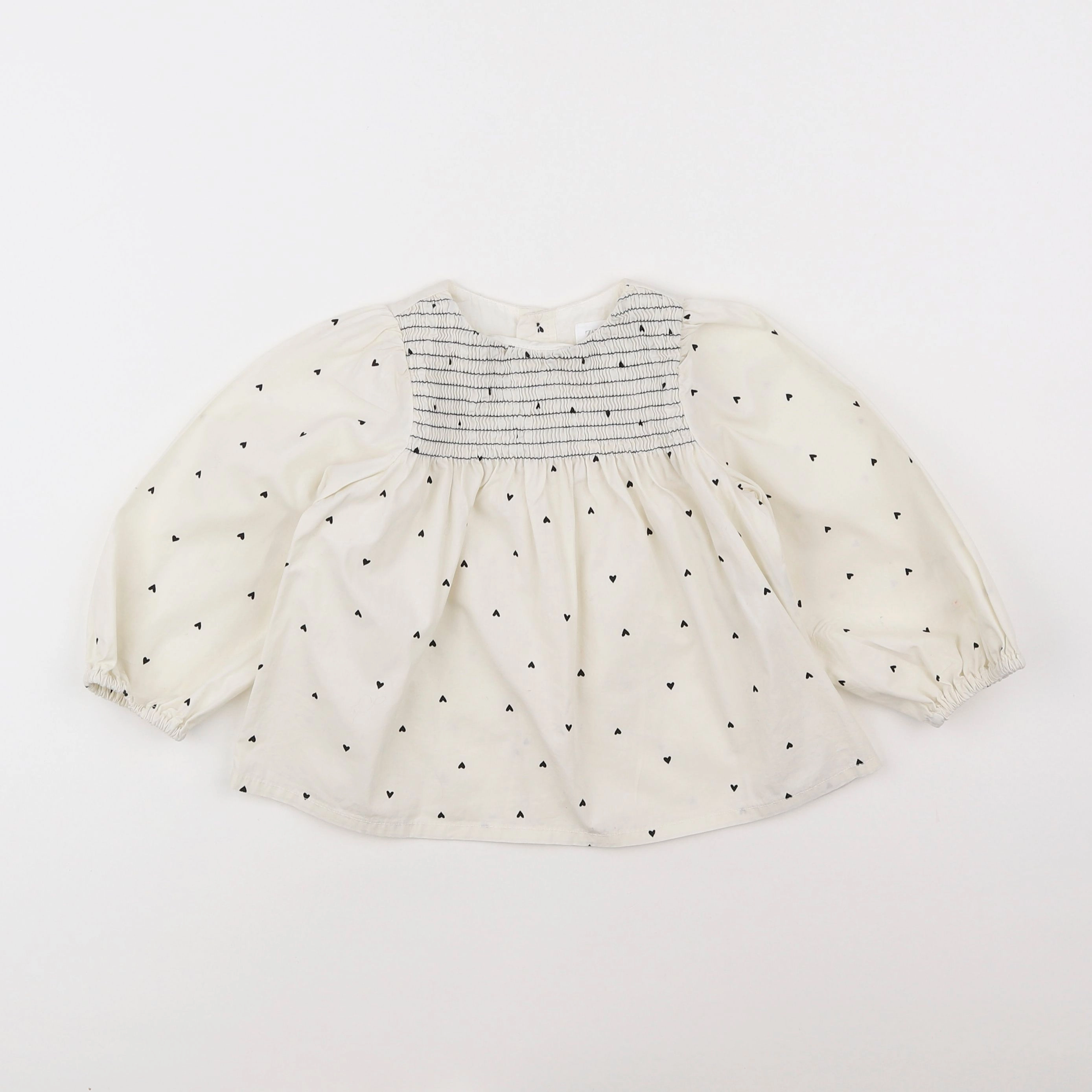 Zara - blouse beige, noir - 18 mois à 2 ans