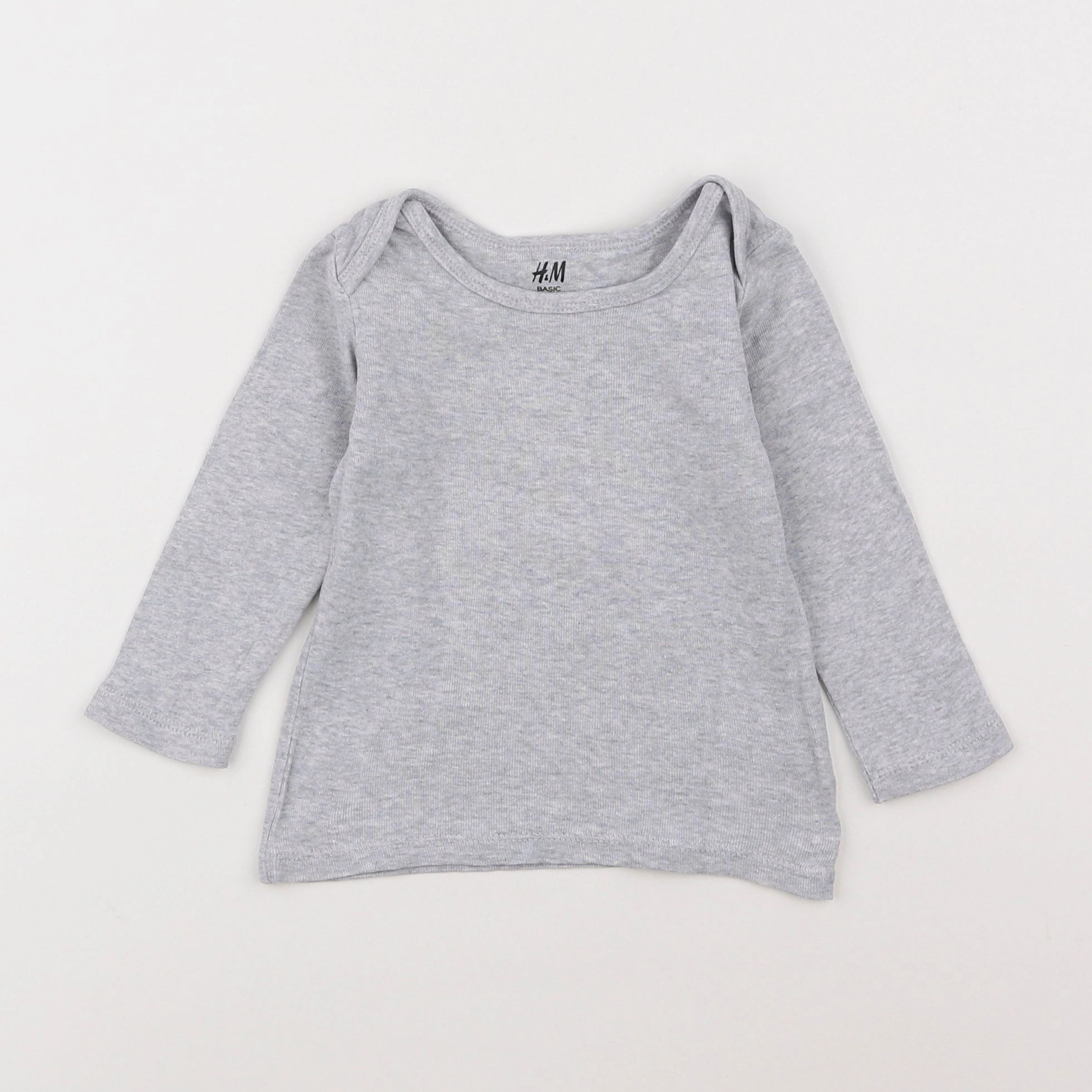 H&M - tee-shirt gris - 3/6 mois