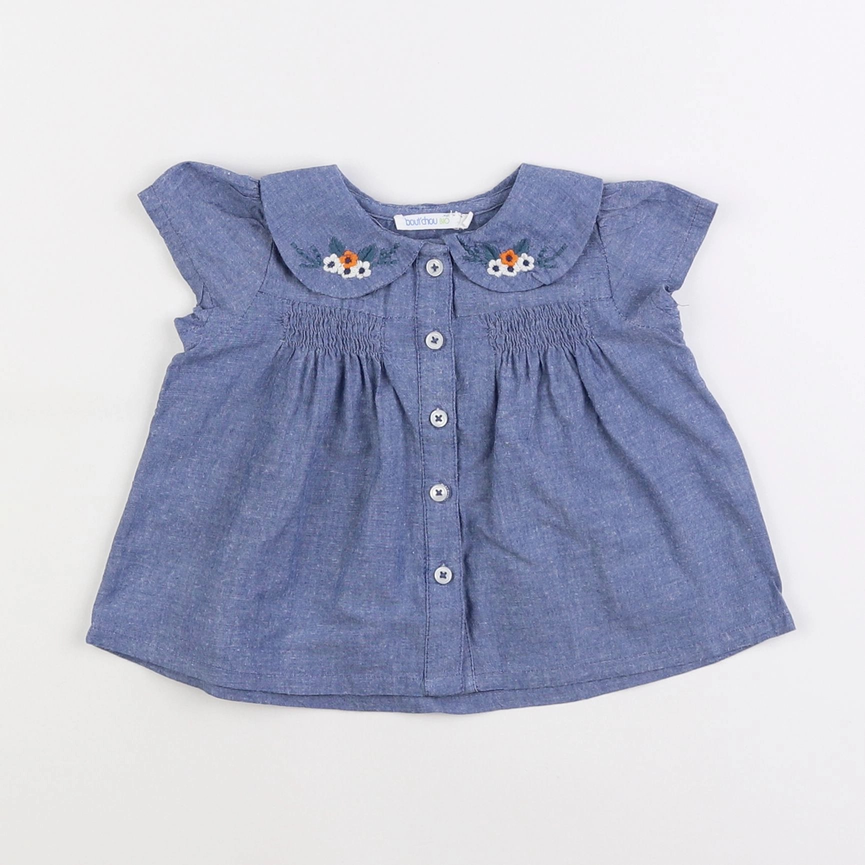 Boutchou - blouse bleu - 6 mois