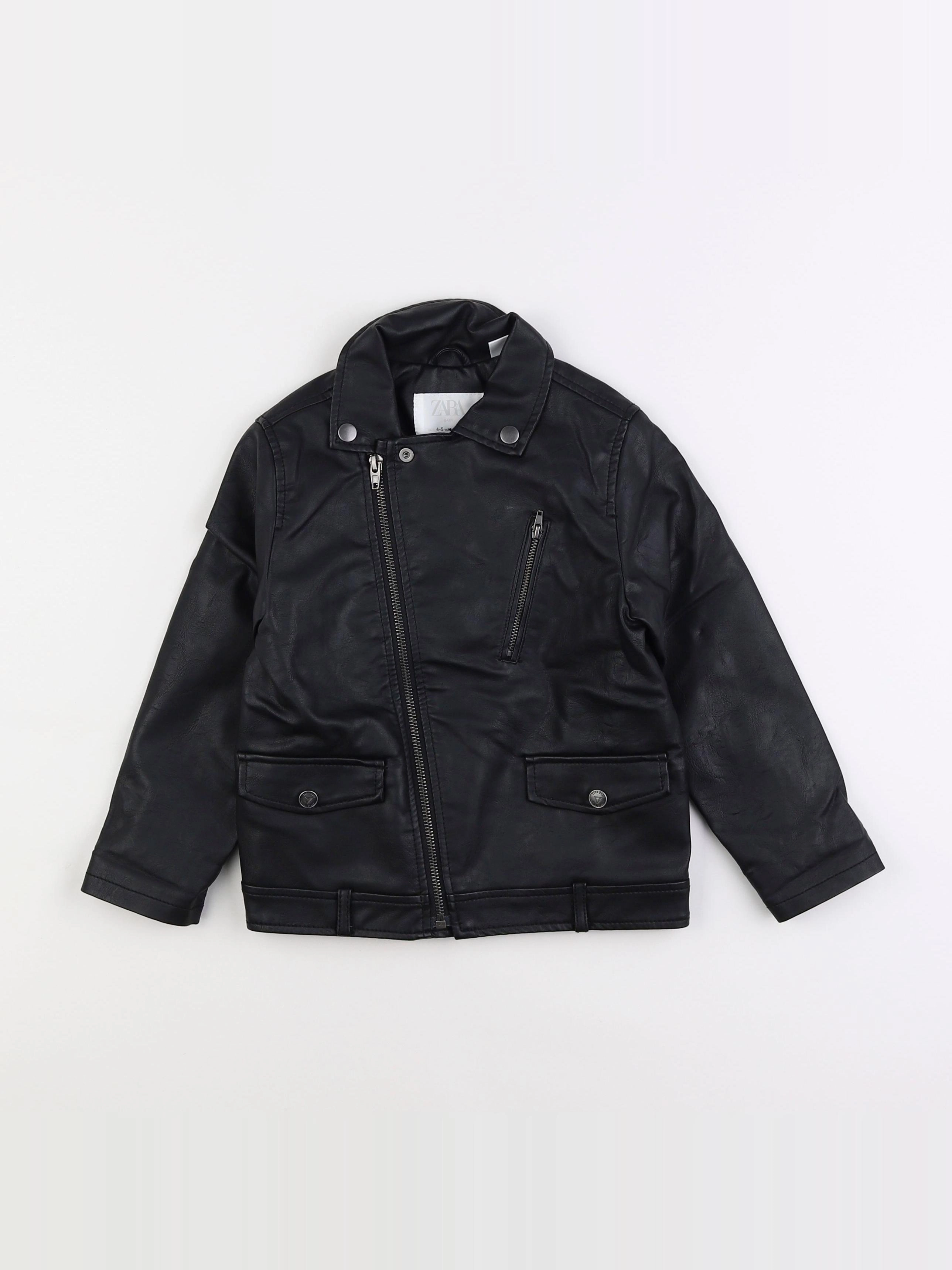 Zara - veste simili cuir noir - 4/5 ans