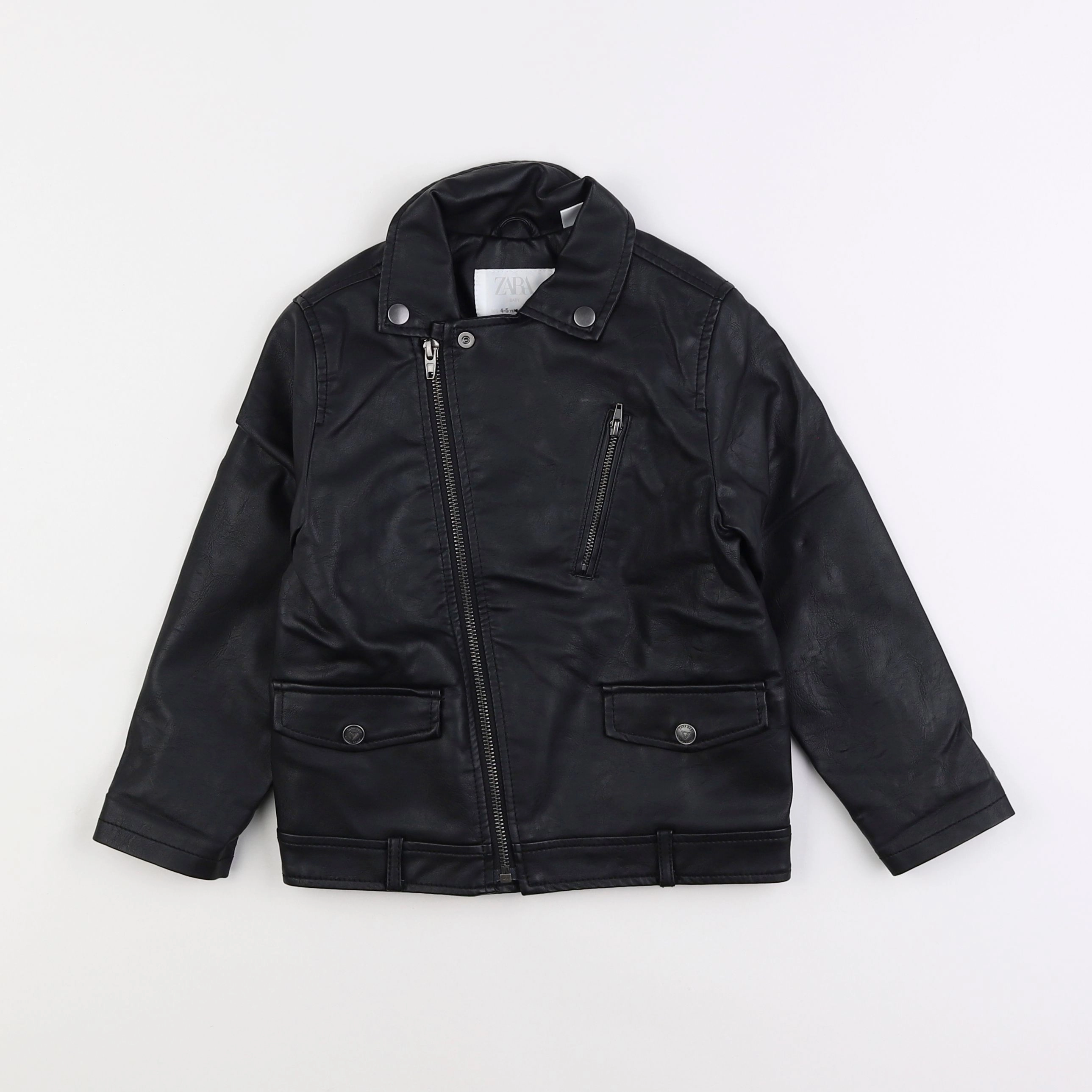 Zara - veste simili cuir noir - 4/5 ans