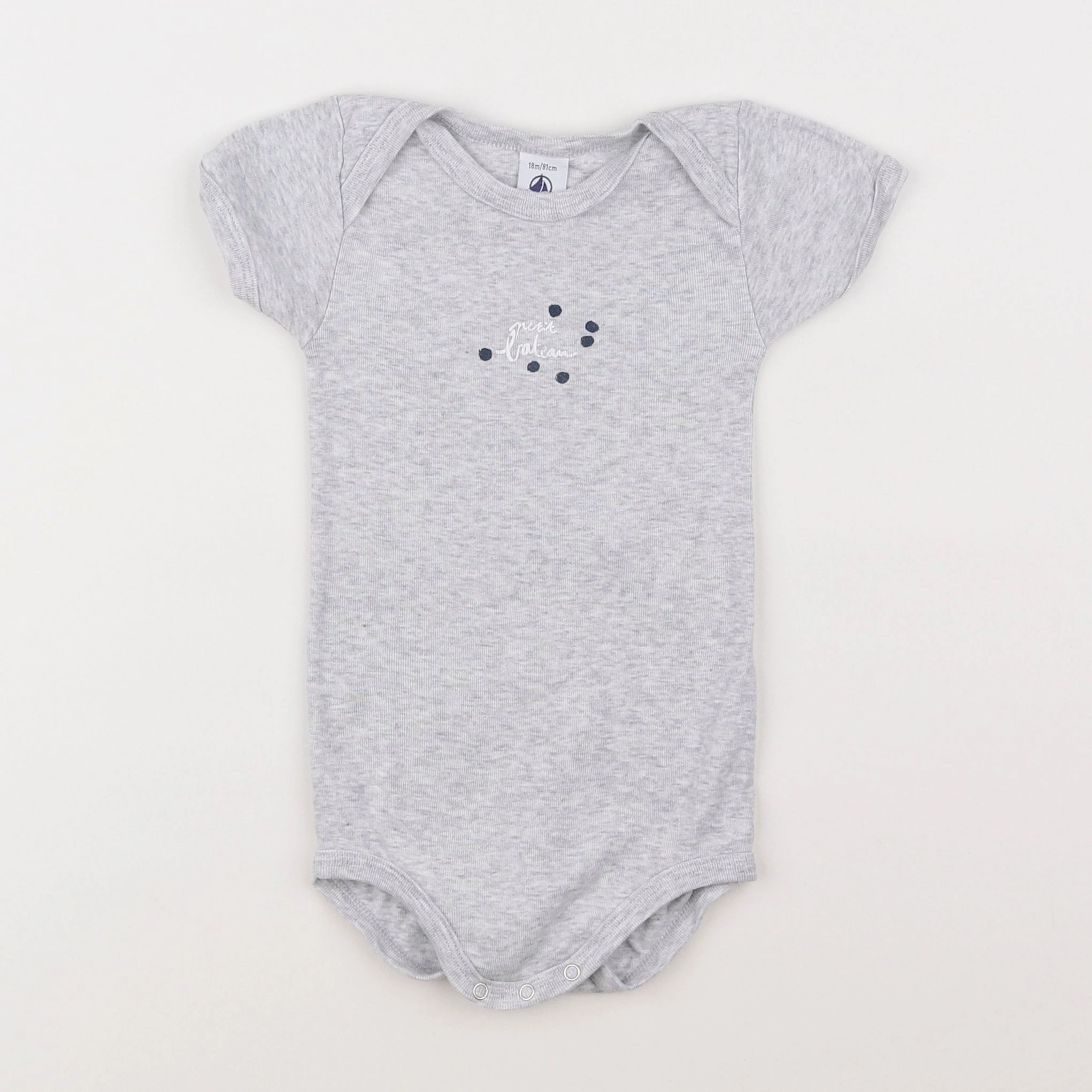 Petit Bateau - body gris - 18 mois