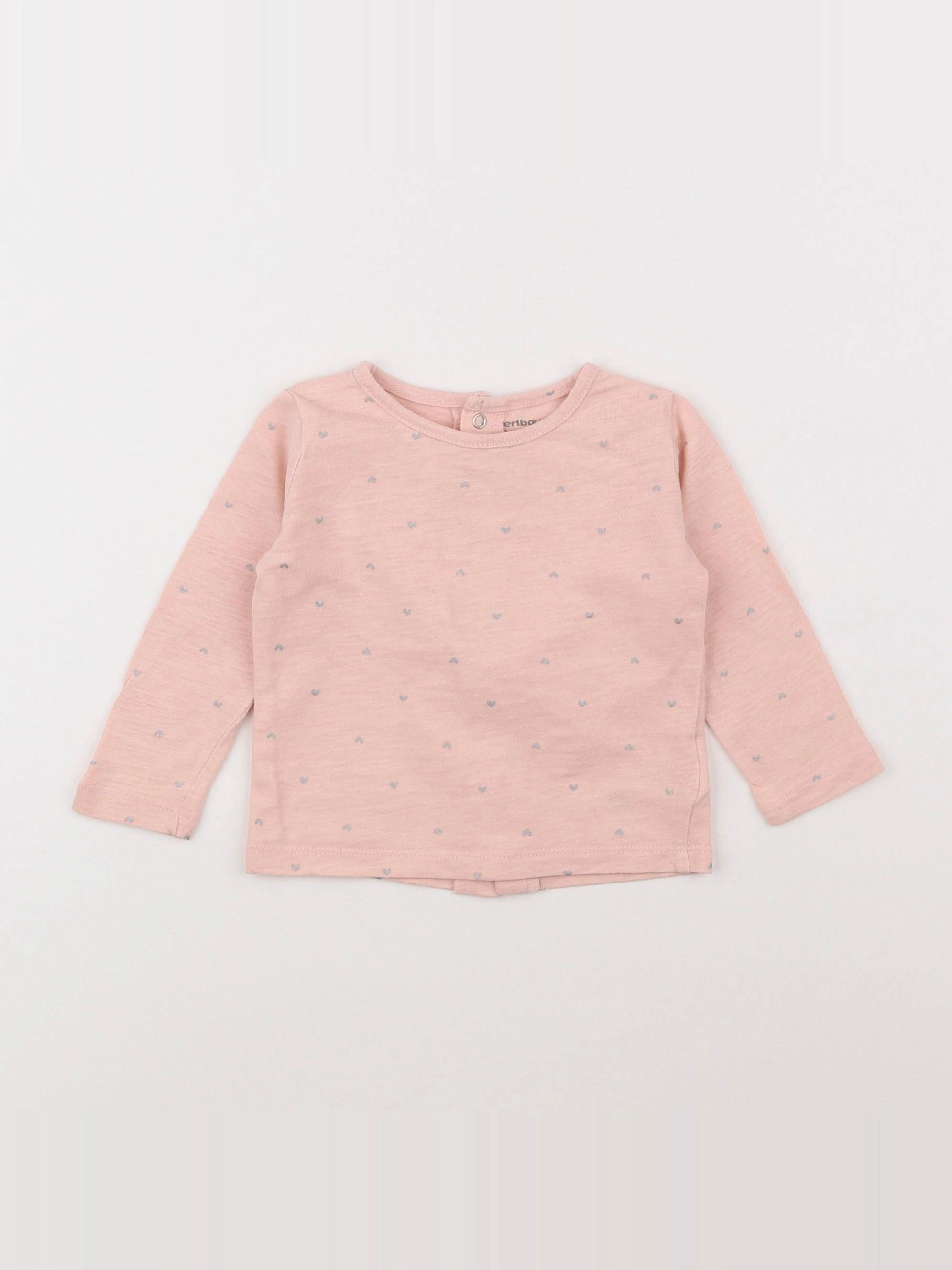 Vertbaudet - tee-shirt rose - 6 mois