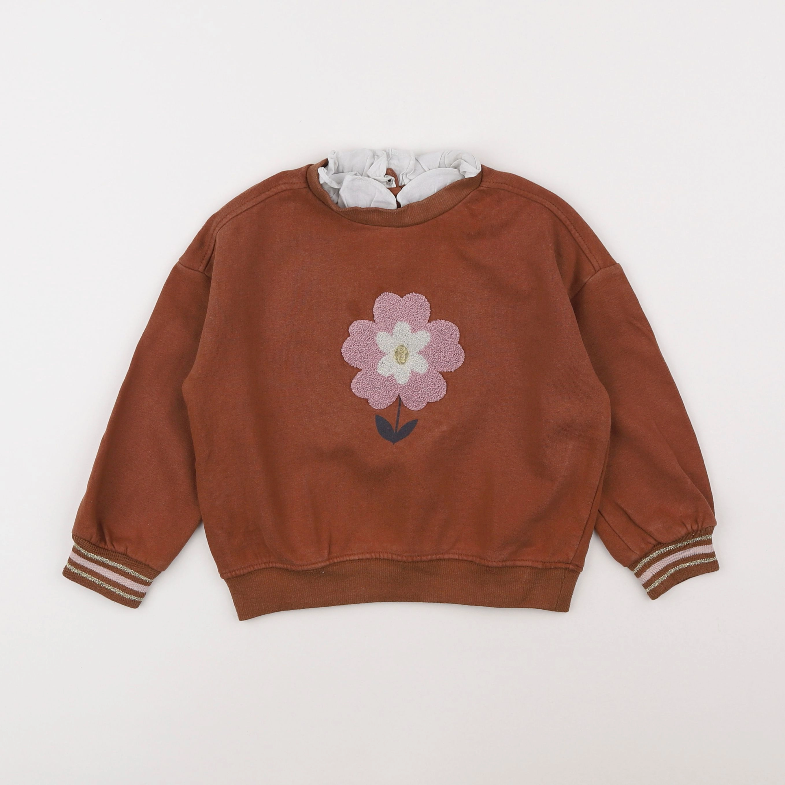 Vertbaudet - sweat marron - 5 ans